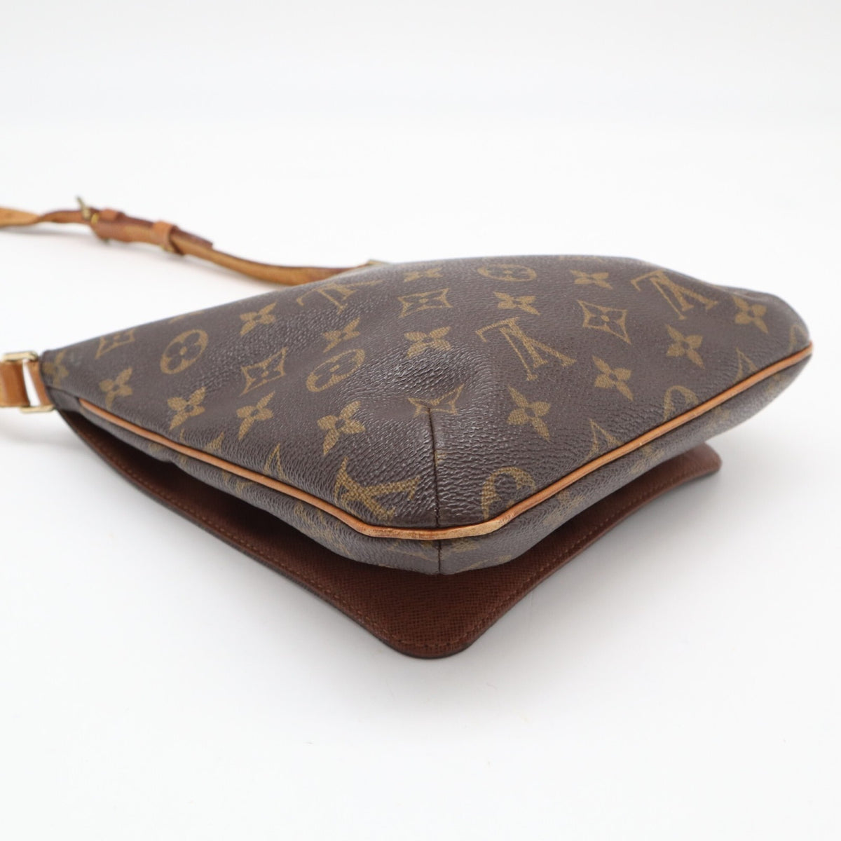 Louis Vuitton Beige Brown Monogram Coated Canvas Leather Shoulder Bag (Pre-Owned)