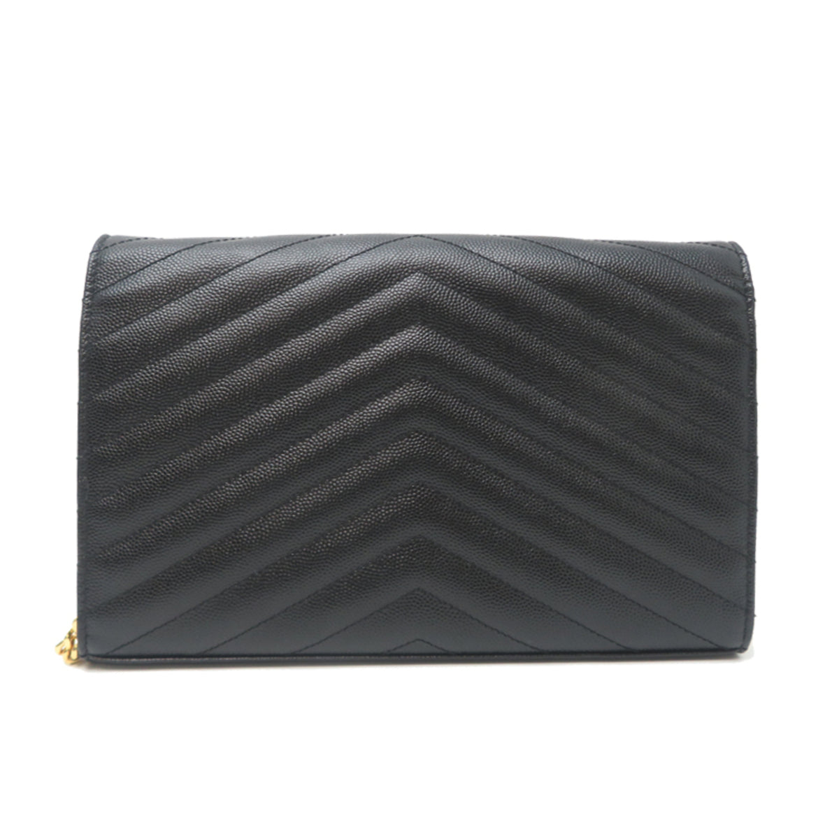 Saint Laurent Black Leather Chain/Shoulder Wallet (Pre-Owned)