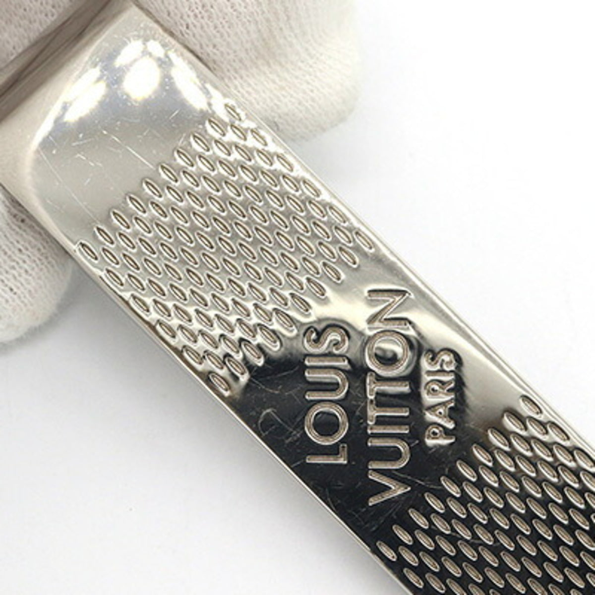 Louis Vuitton Silver Damier Canvas Metal Money Clip (Pre-Owned)