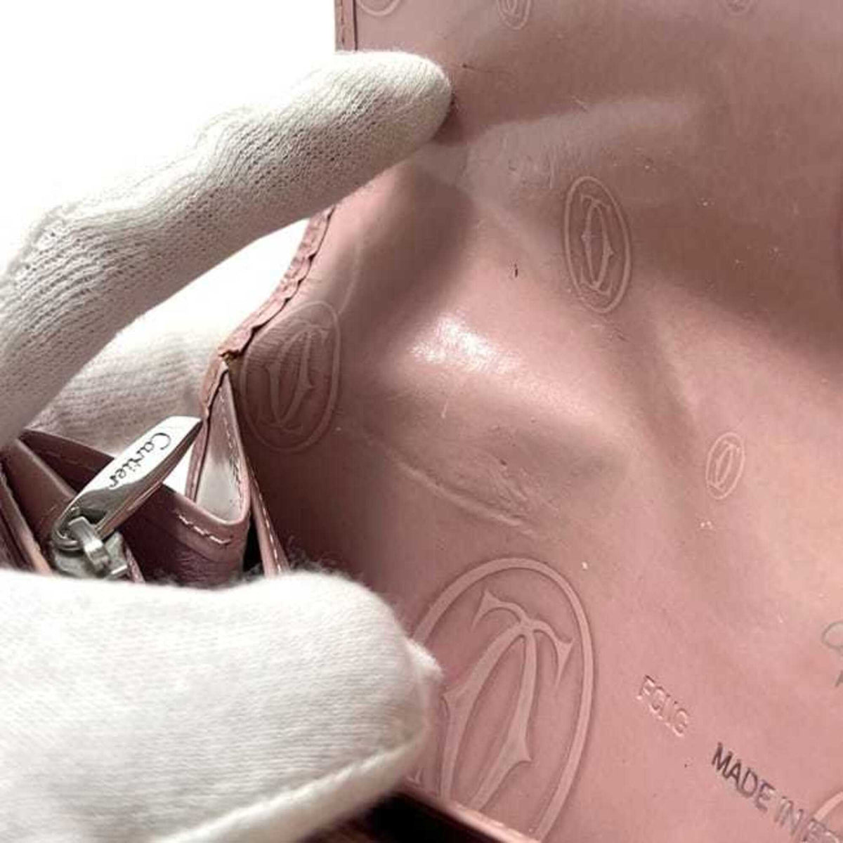 Cartier Happy Birthday Pink Leather Long Wallet (Bi-Fold) (Pre-Owned)