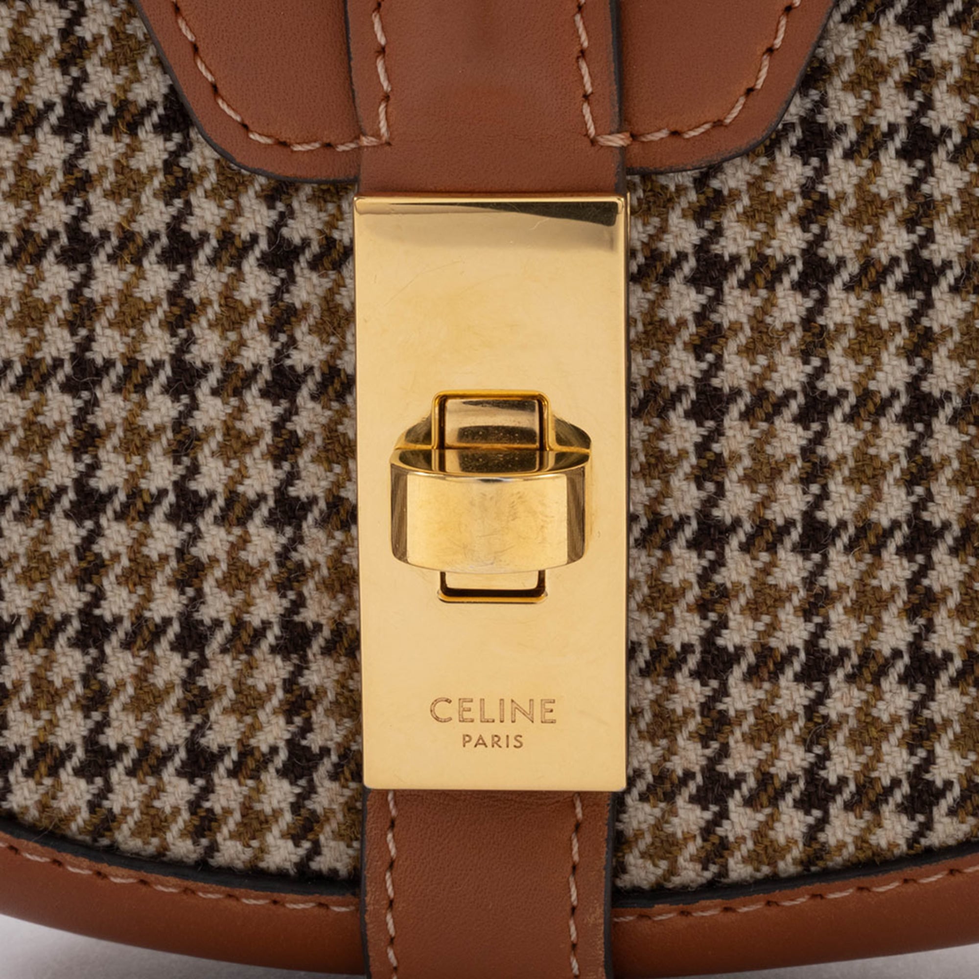 Celine Canvas Leather Shoulder Bag (Pre-Owned)