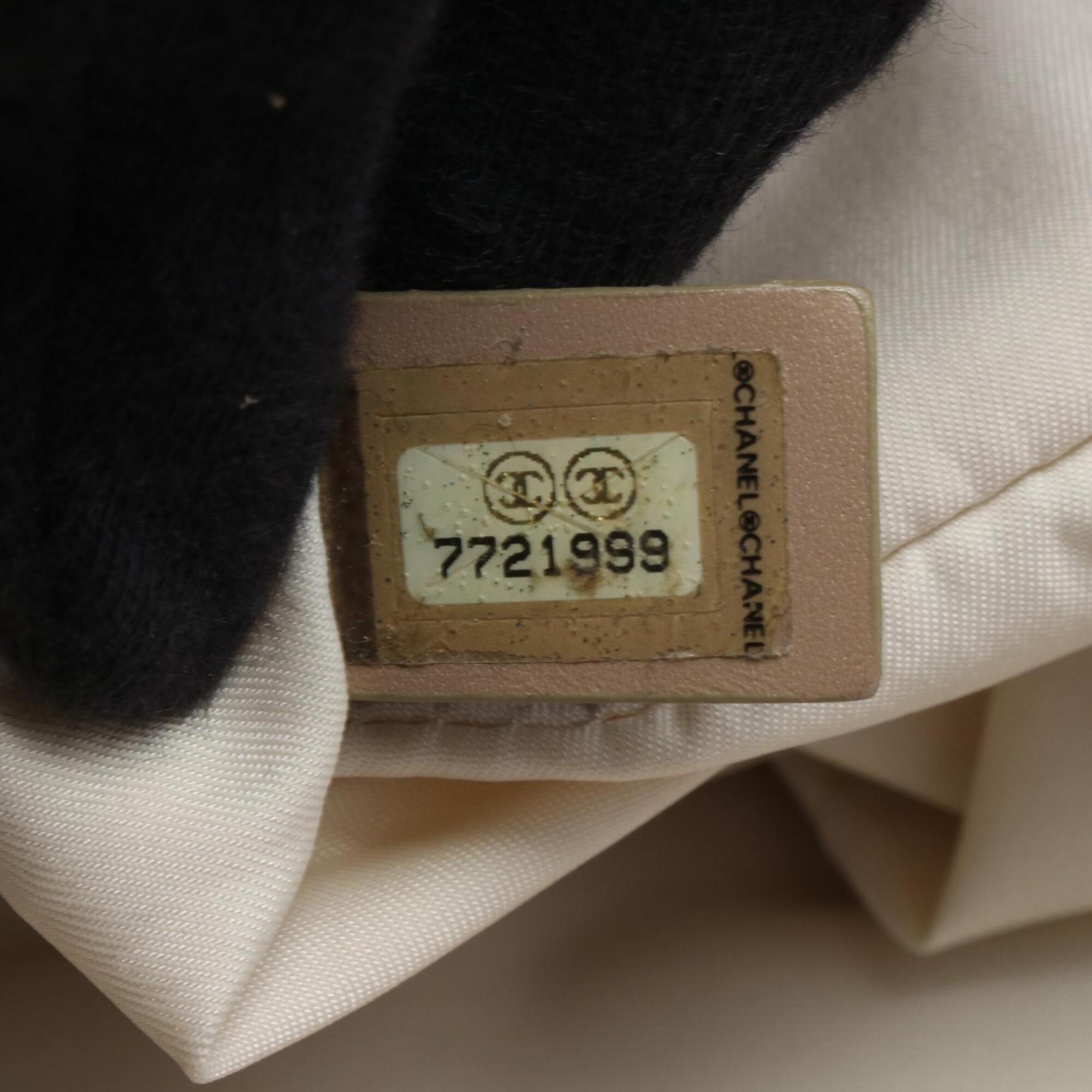 Chanel Beige Nylon Canvas Handbag Tote Bag (Pre-Owned)