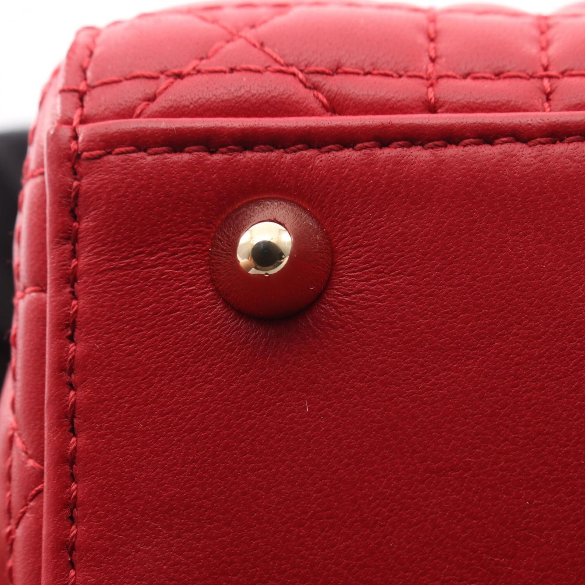 Christian Dior Red Color Leather Handbag (Pre-Owned)