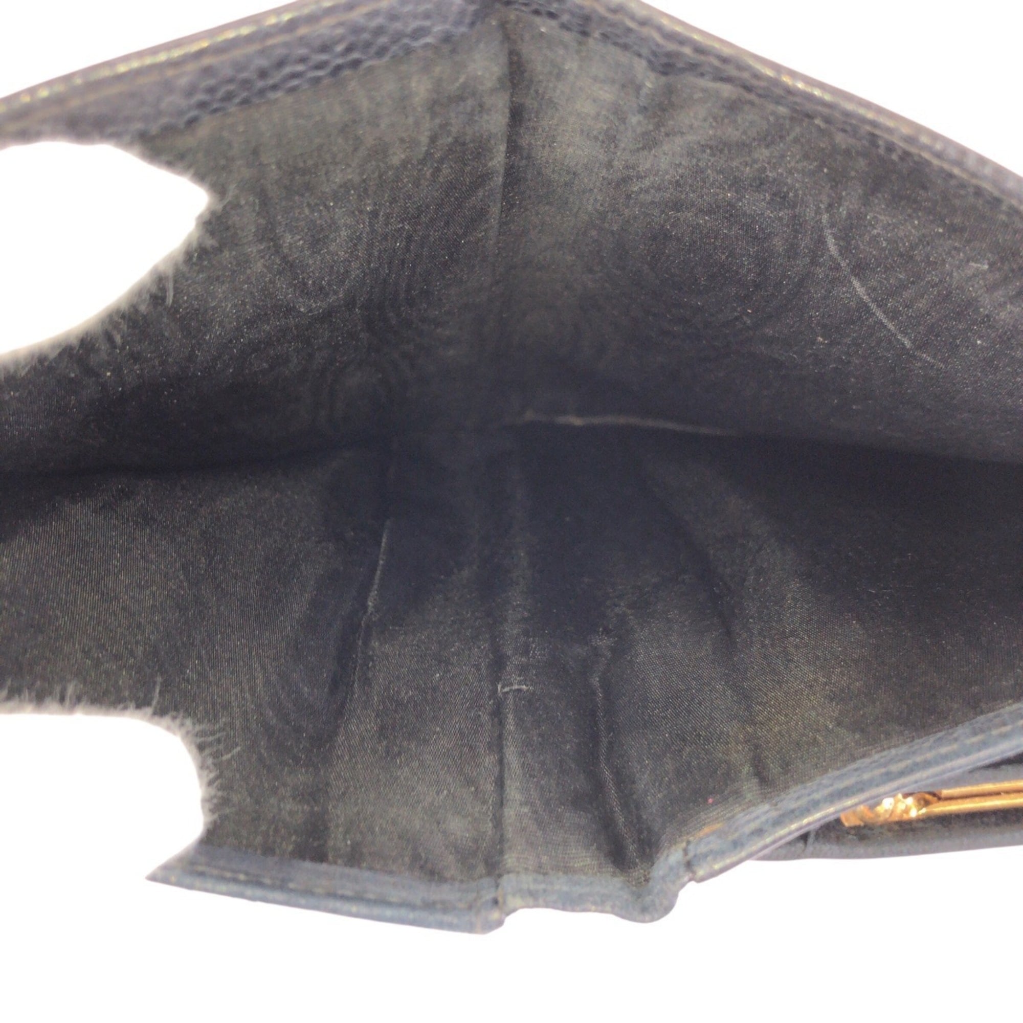 Chanel Black Grained Calfskin Long Wallet (Bi-Fold) (Pre-Owned)