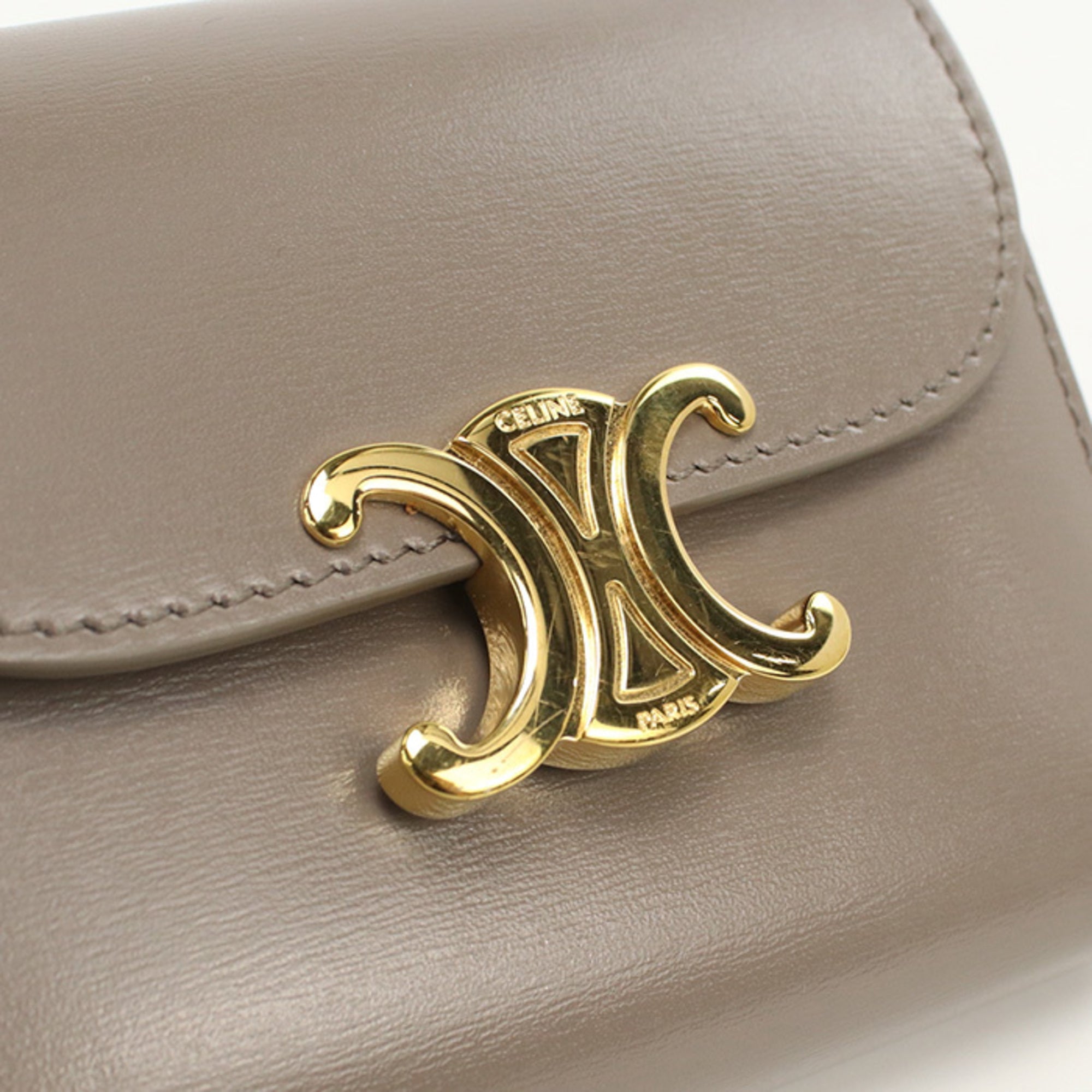 Celine Beige Leather Wallet (Tri-Fold) (Pre-Owned)