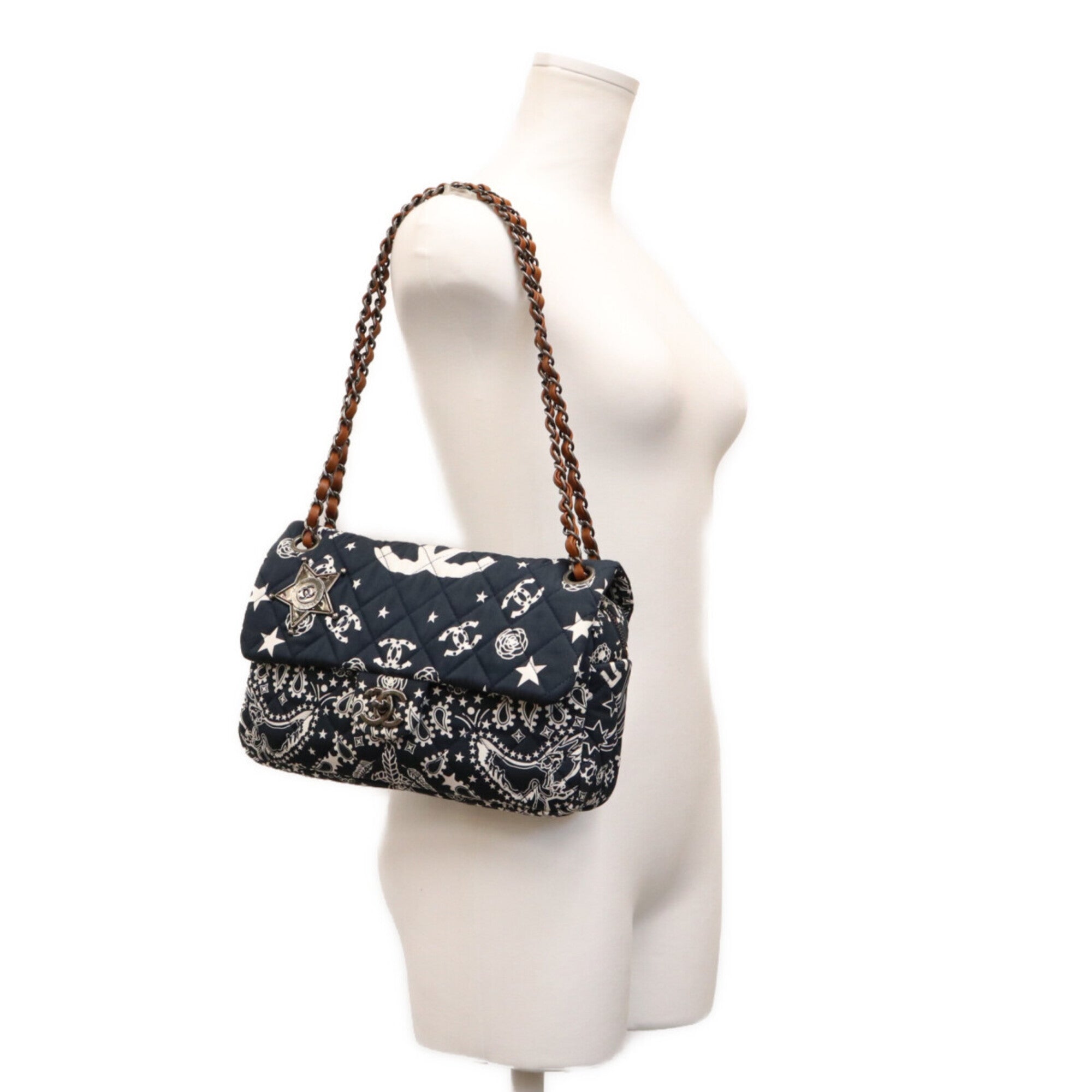 Chanel Navy Cotton Shoulder Bag (Pre-Owned)