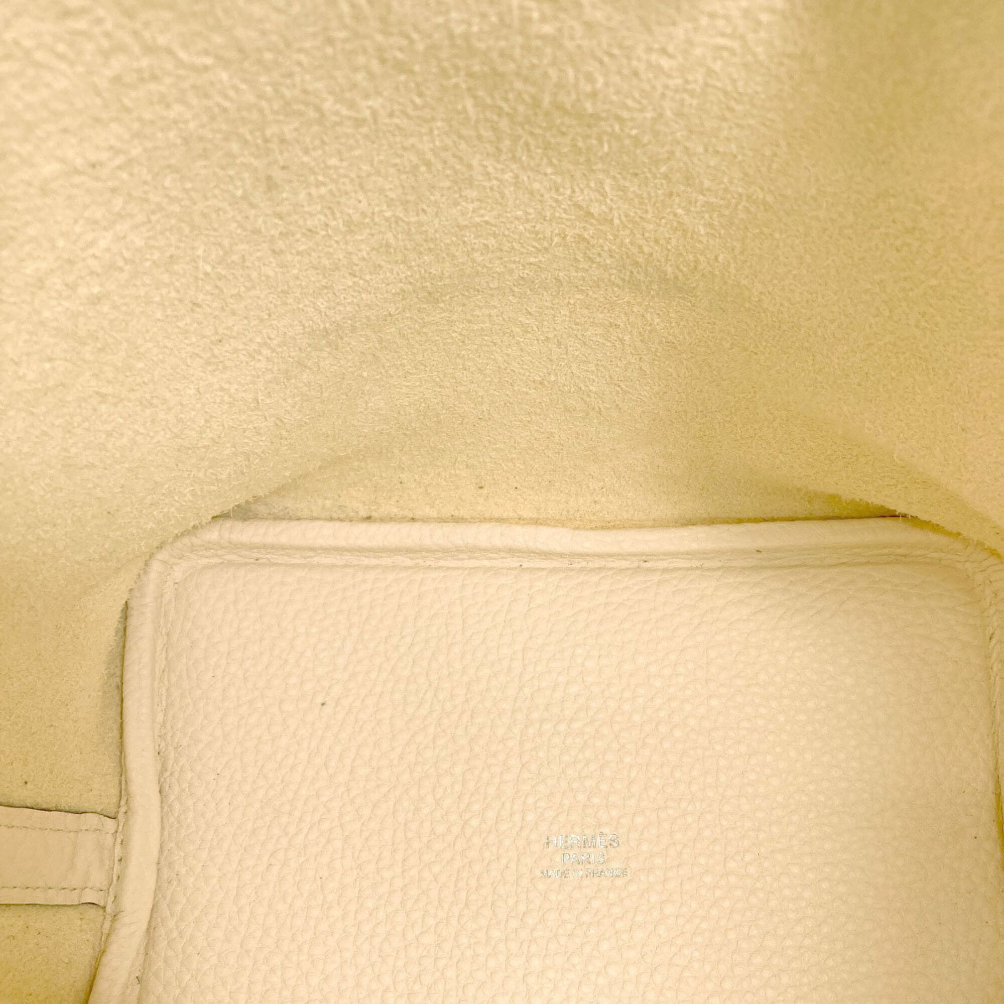 Hermes Picotin Cream Taurillon Clemence Leather Handbag (Pre-Owned)