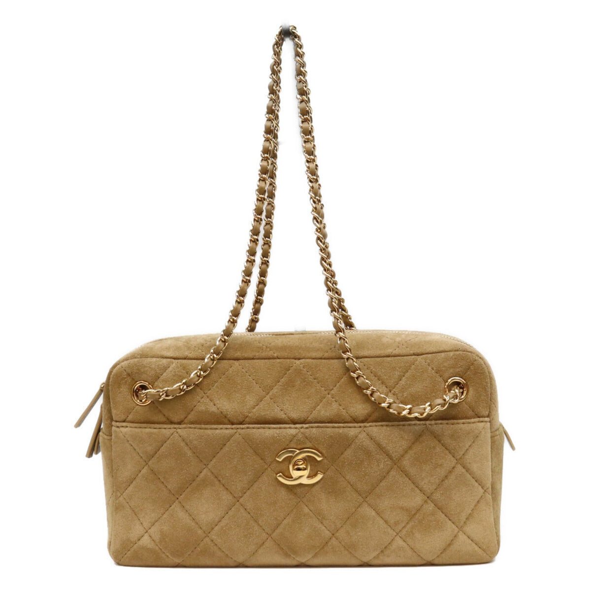 Chanel Beige Suede Shoulder Bag (Pre-Owned)