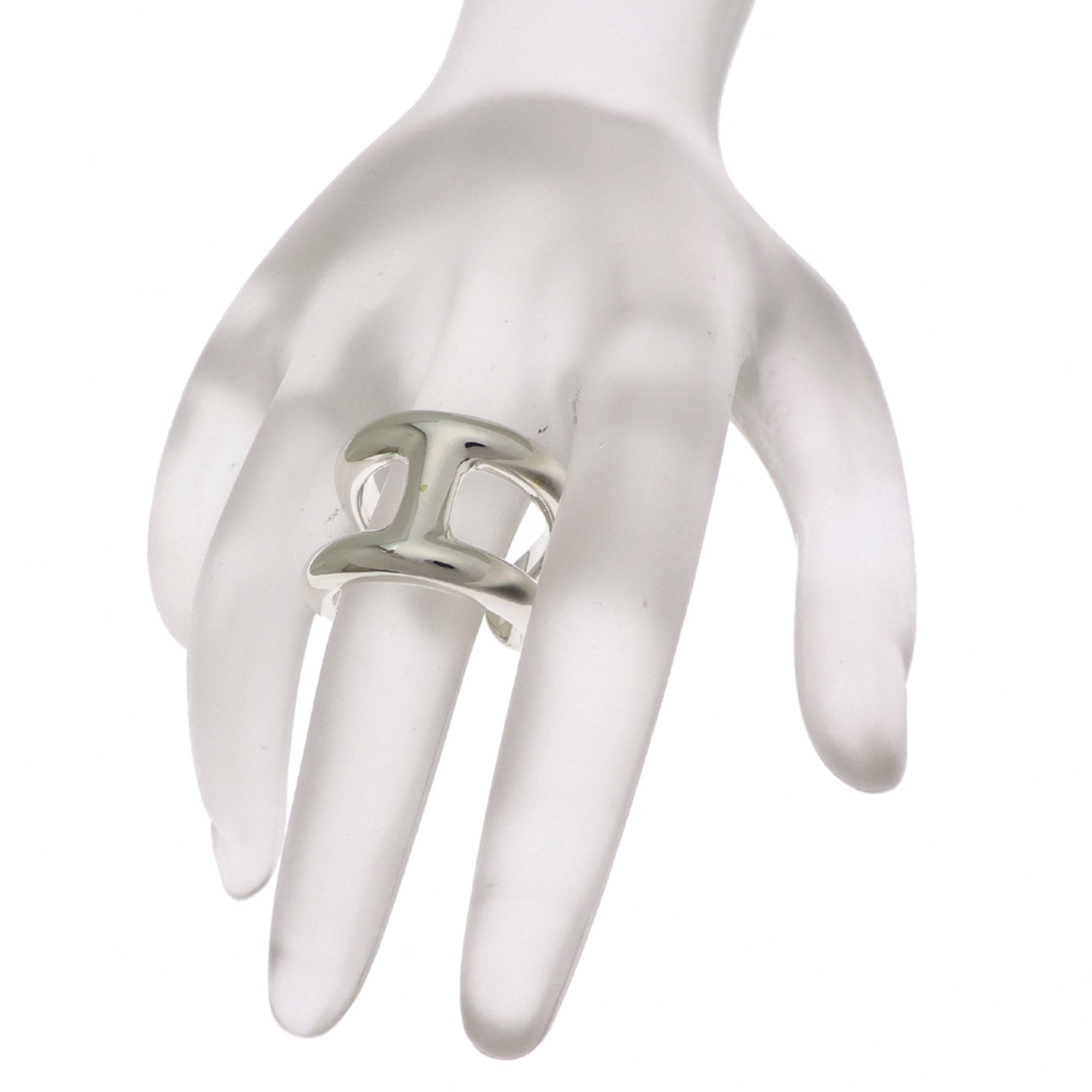 Hermes Silver 925 Band Ring (Pre-Owned)