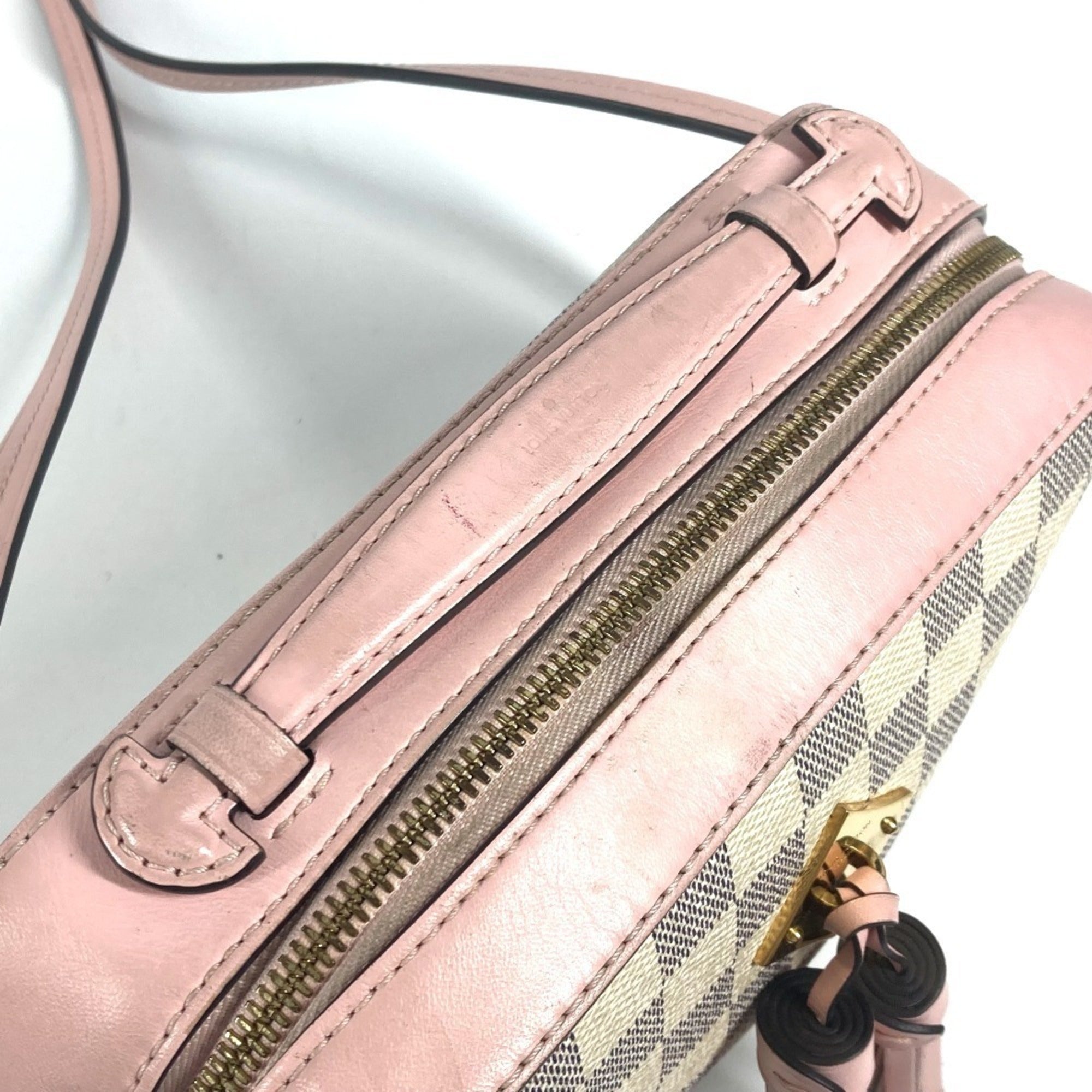 Louis Vuitton Pink White Damier Azur Pochette Shoulder Bag (Pre-Owned)