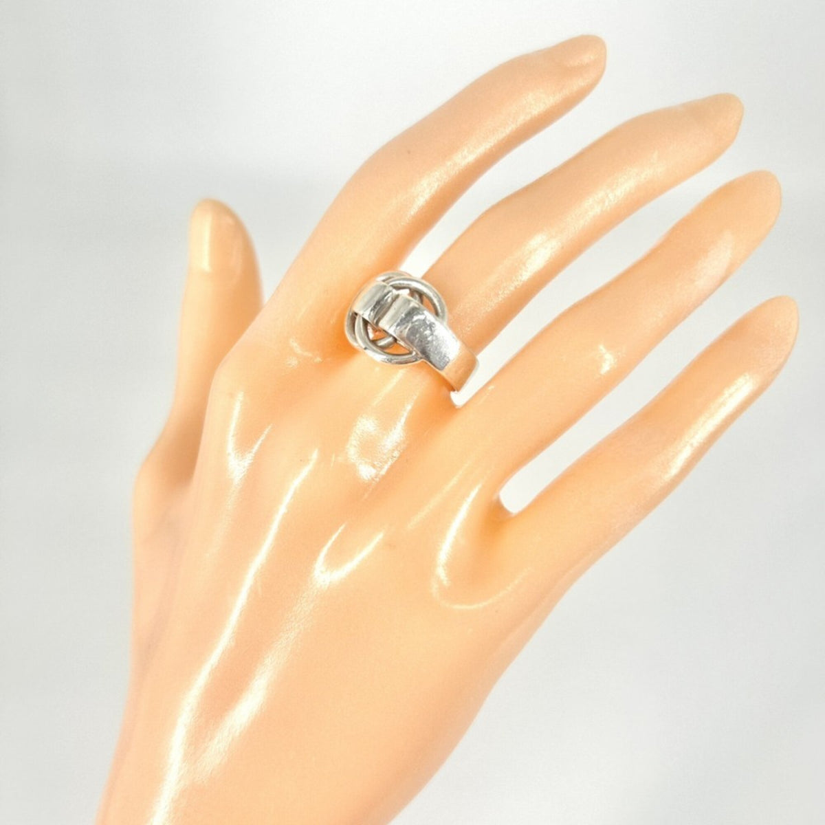 Hermes Silver Silver 925 Band Ring (Pre-Owned)