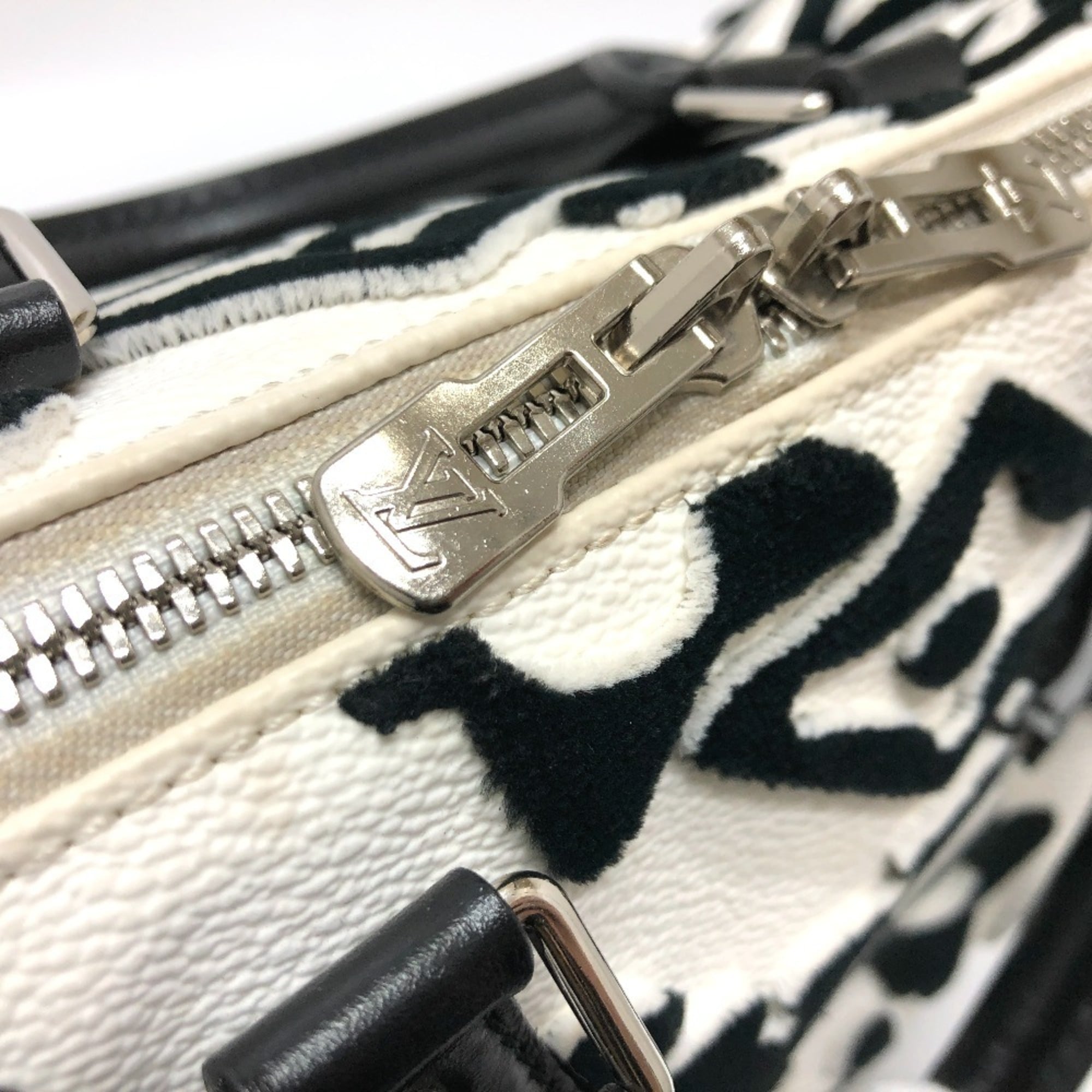 Louis Vuitton Black Monogram White Monogram Boston Bag (Pre-Owned)