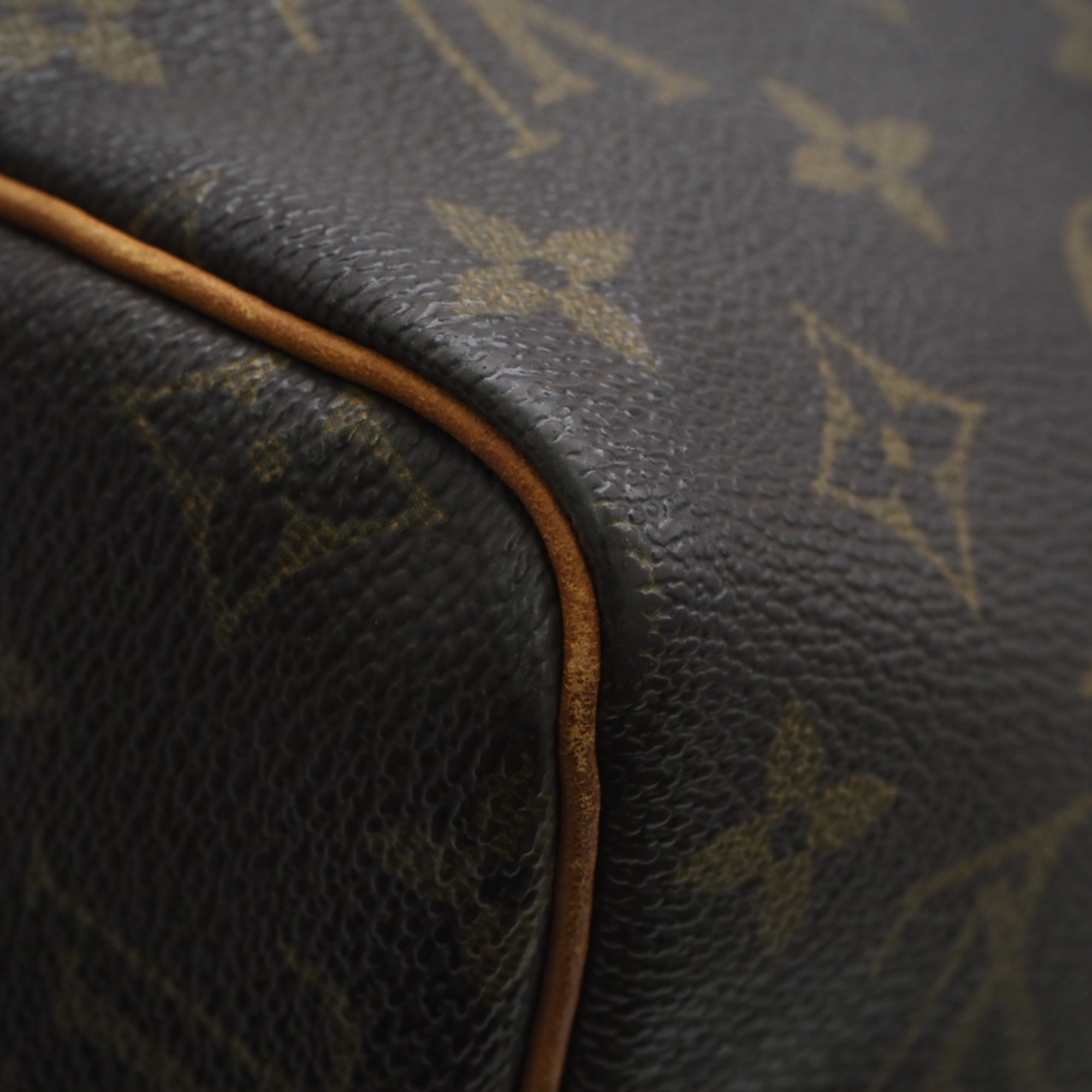 Louis Vuitton Beige Brown Coated Canvas Leather Handbag (Pre-Owned)