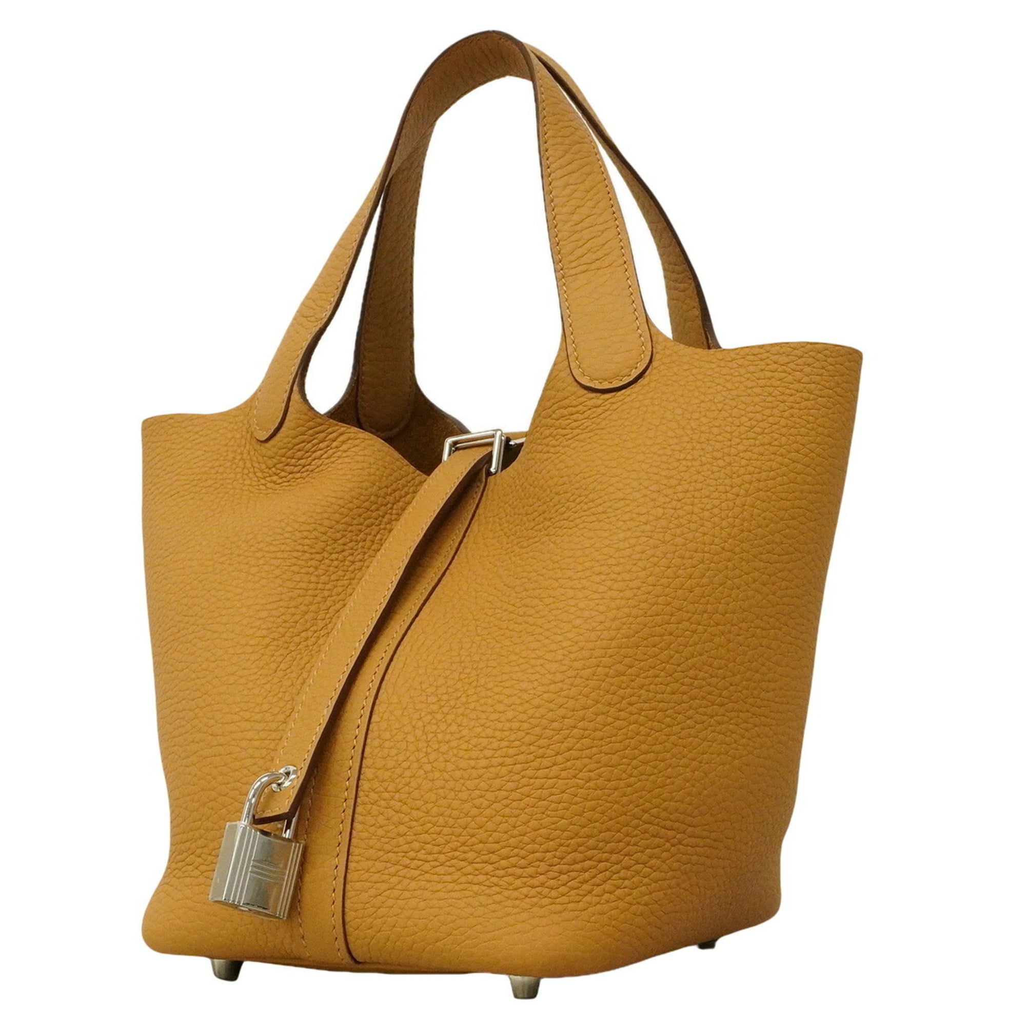 Hermes Brown Taurillon Clemence Leather Handbag (Pre-Owned)