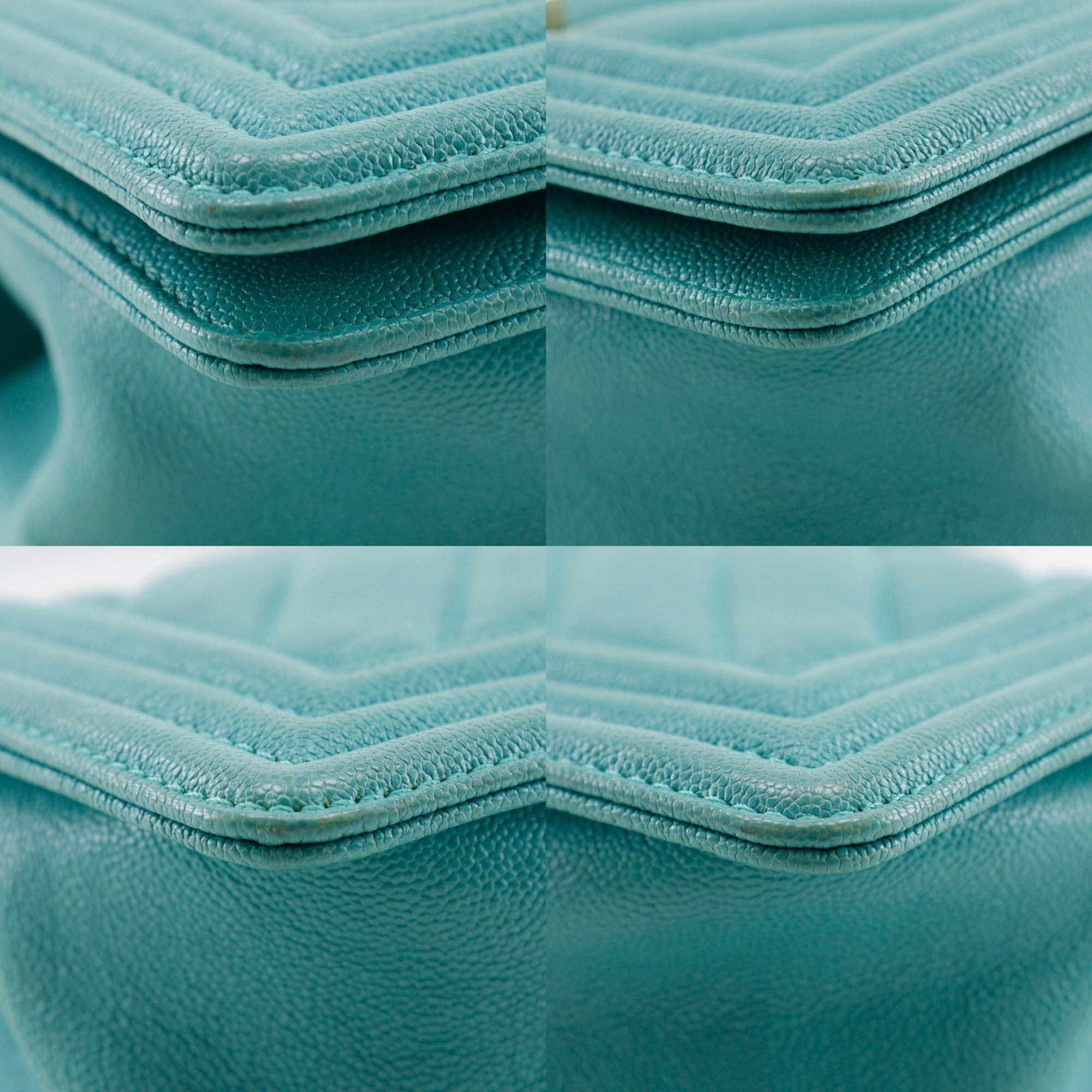 Chanel Boy Chanel Green Grained Calfskin Shoulder Bag (Pre-Owned)