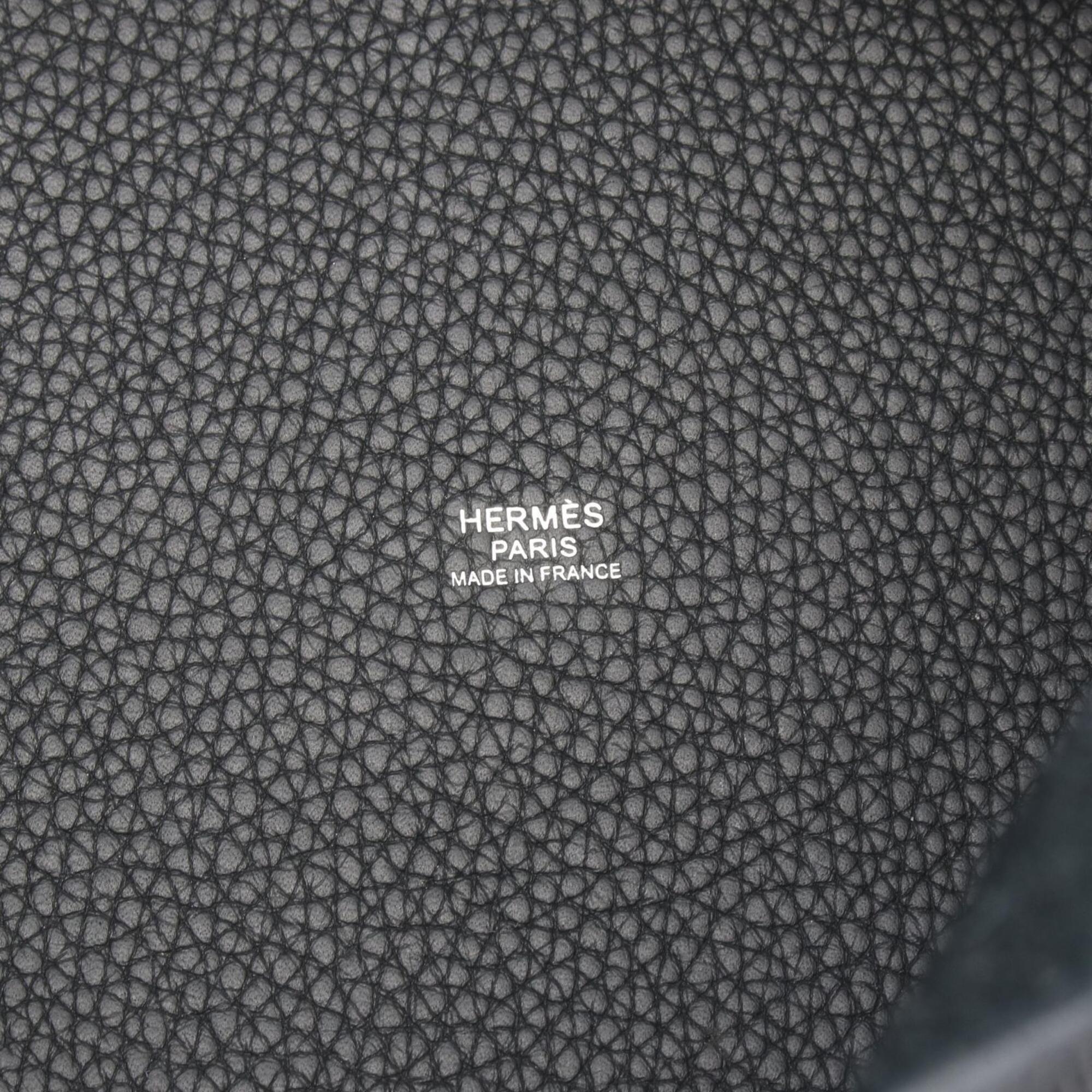 Hermes Black Taurillon Clemence Leather Handbag (Pre-Owned)