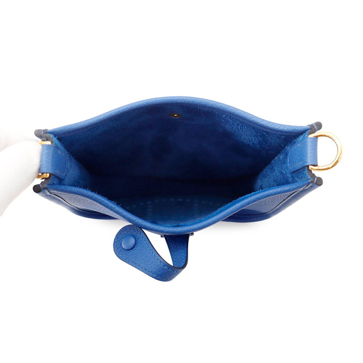 Hermes Evelyne Blue Taurillon Clemence Leather Shoulder Bag (Pre-Owned)