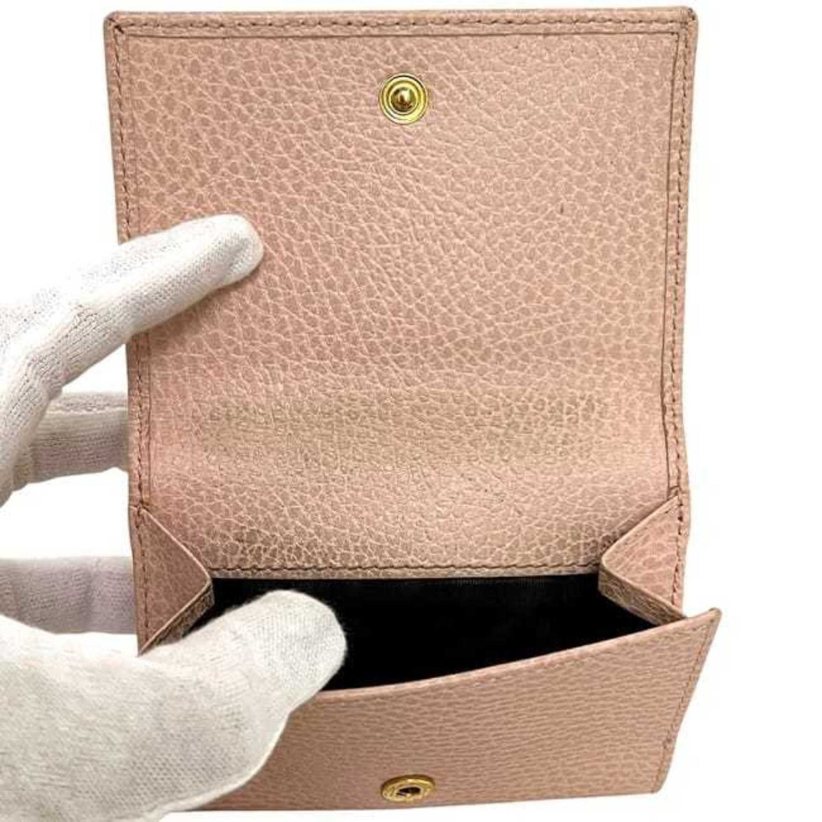 Gucci Pink Beige Leather Wallet (Tri-Fold) (Pre-Owned)