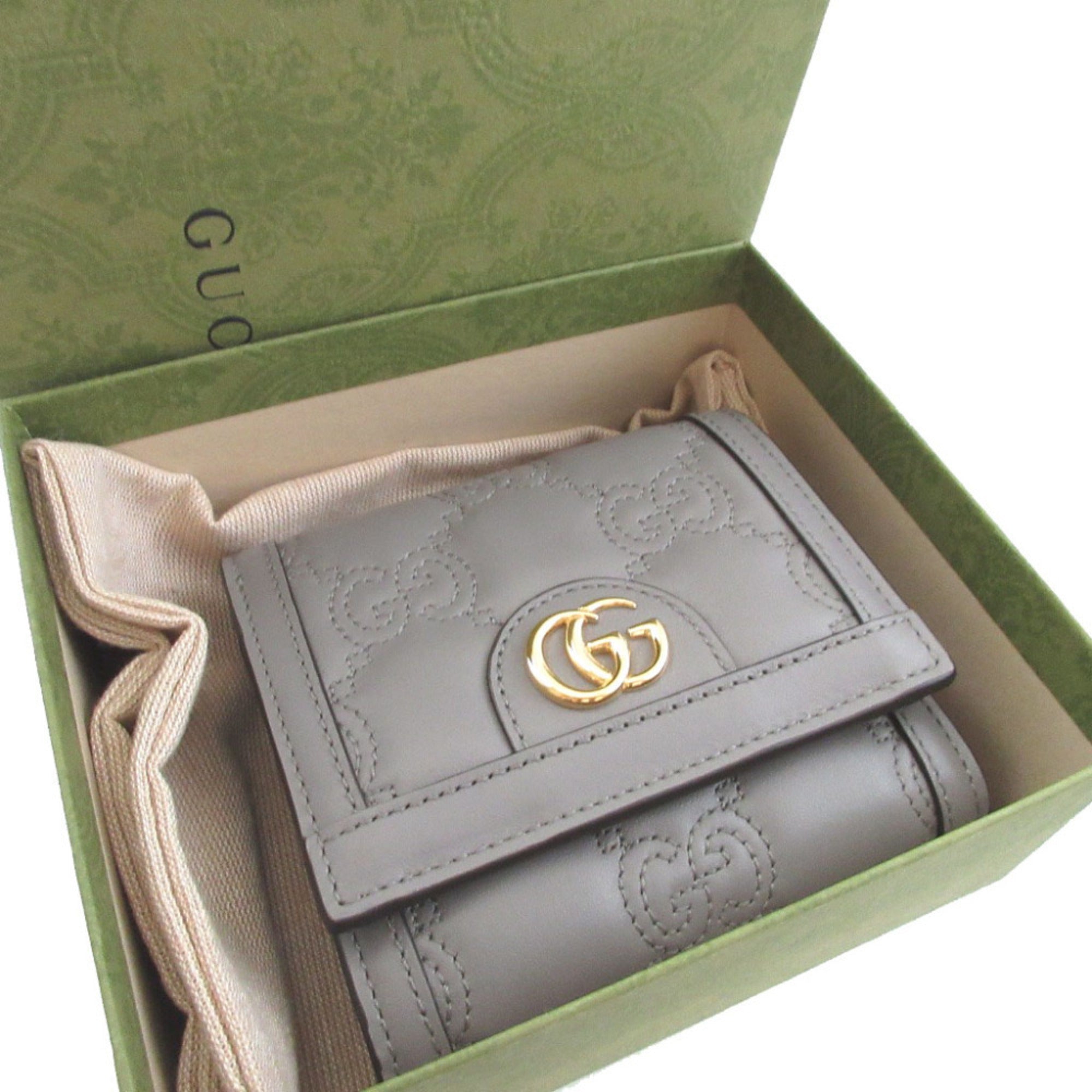 Gucci Gray Leather Wallet (Bi-Fold) (Pre-Owned)