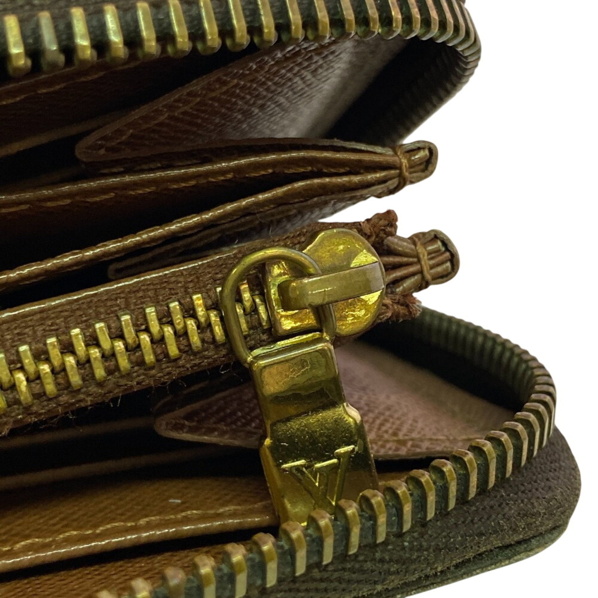Louis Vuitton Brown Leather Long Wallet (Bi-Fold) (Pre-Owned)