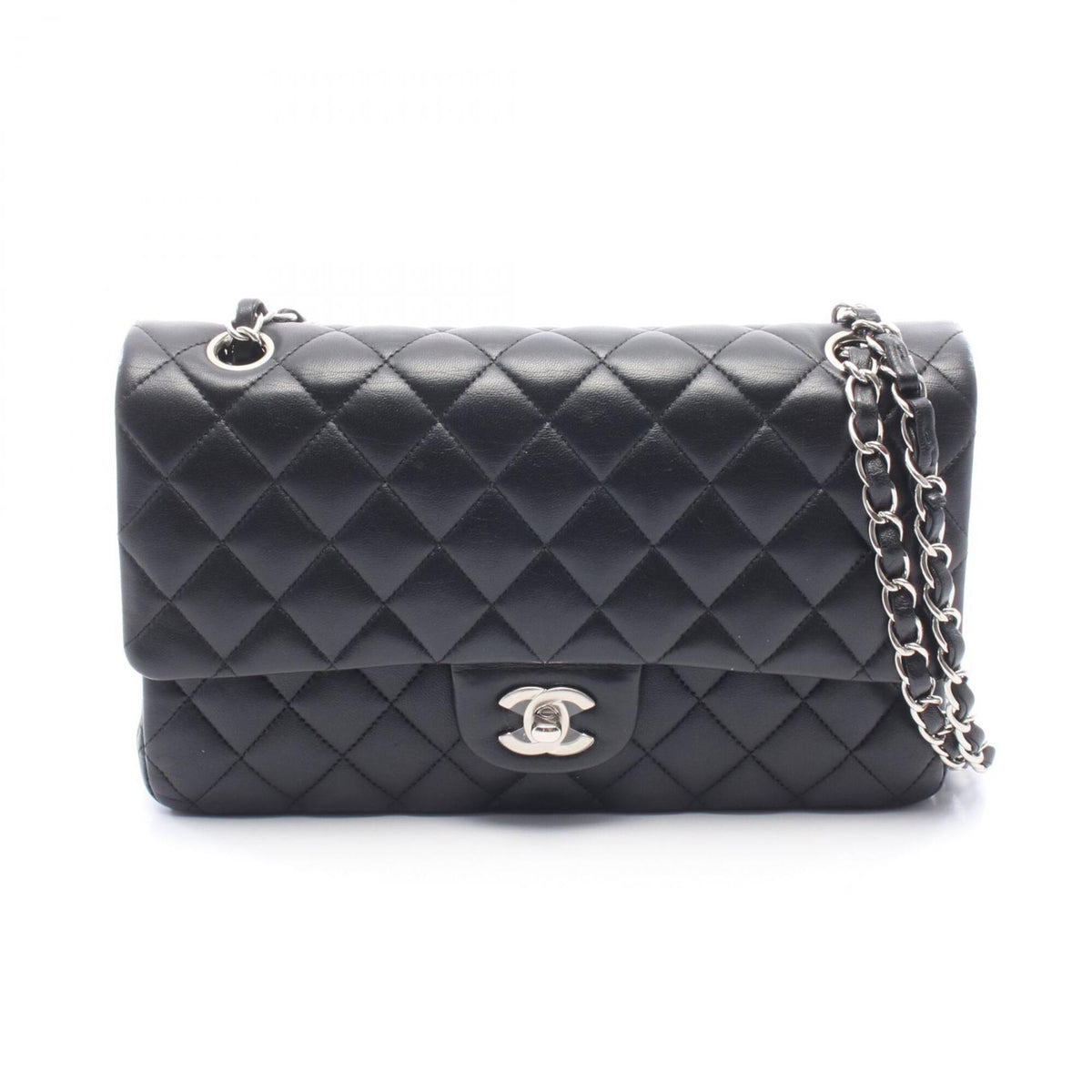 Chanel Black Leather Handbag Shoulder Bag (Pre-Owned)