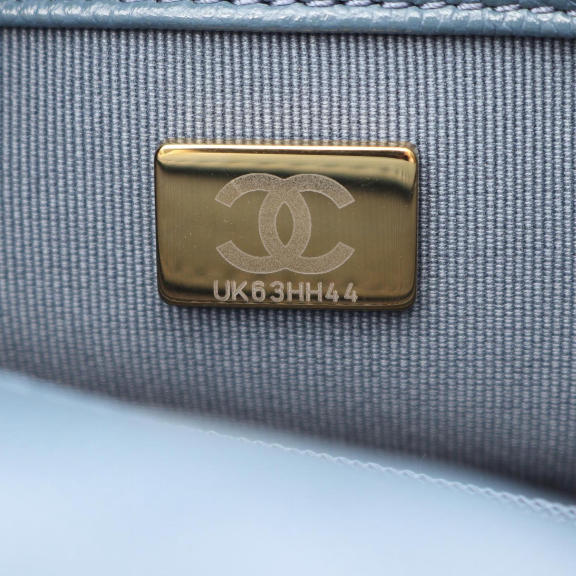 Chanel Blue Grained Calfskin Backpack Handbag (Pre-Owned)