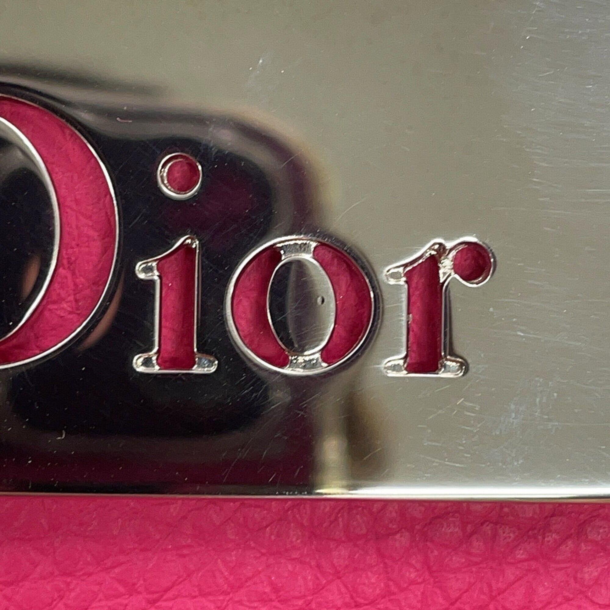 Christian Dior Brown Pink Canvas Leather Handbag Tote Bag (Pre-Owned)