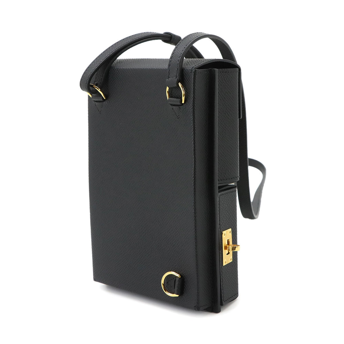 Hermes Black Epsom Leather Handbag Shoulder Bag (Pre-Owned)