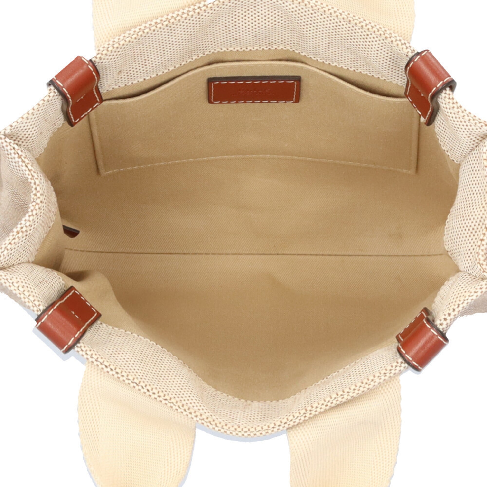 Chloé Beige Brown Canvas Leather Handbag (Pre-Owned)