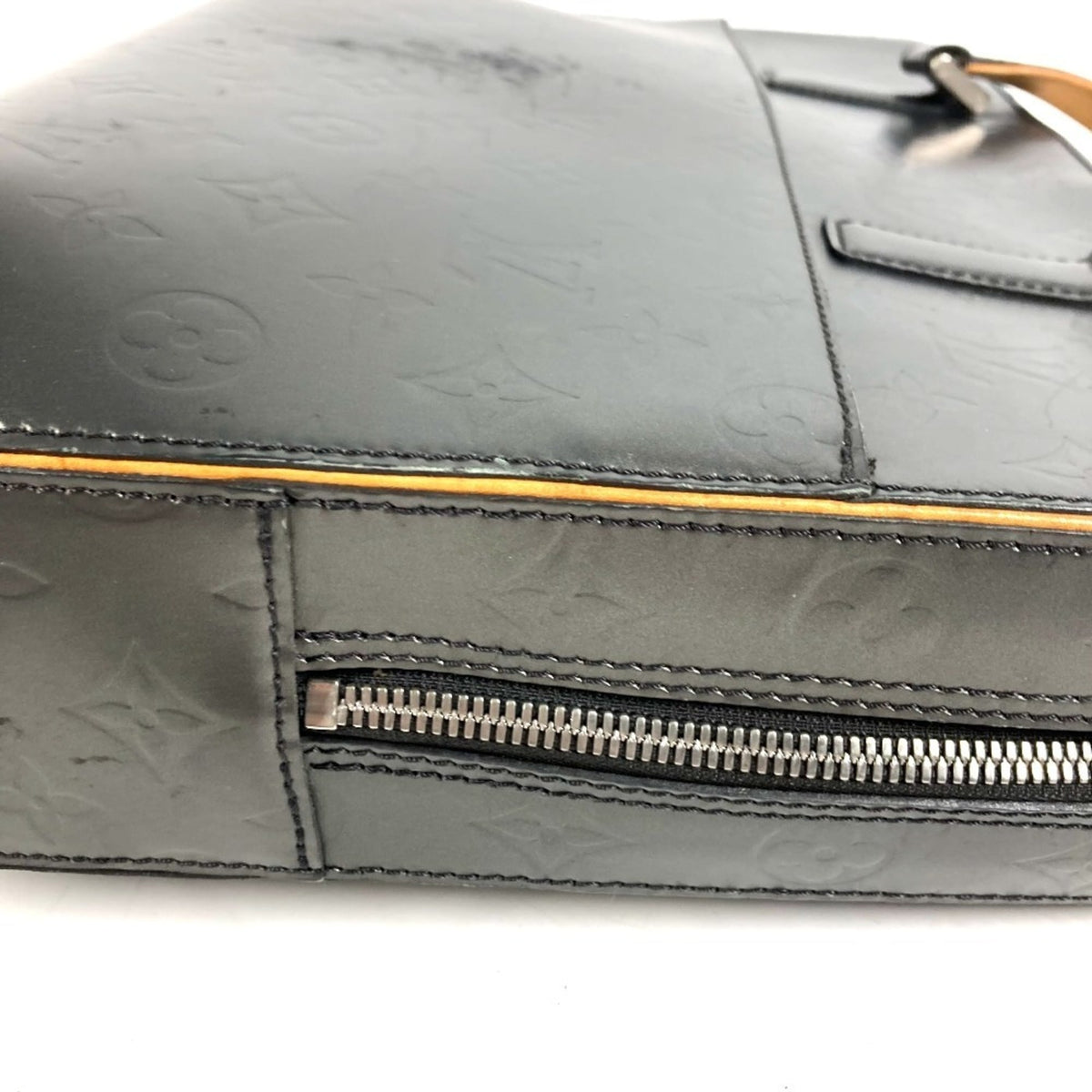 Louis Vuitton Navy Monogram Mat Leather Briefcase Tote Bag (Pre-Owned)