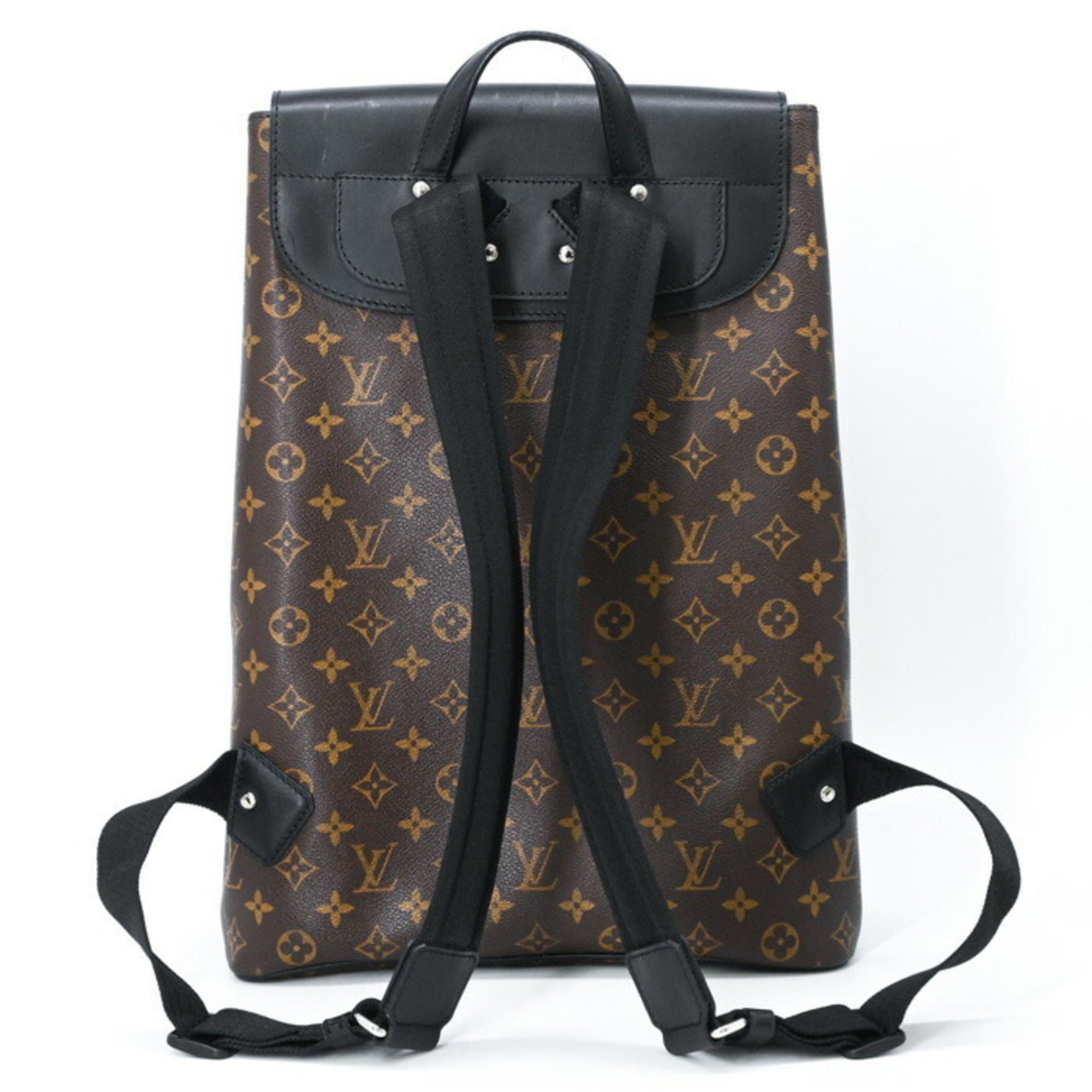 Louis Vuitton Black Brown Monogram Monogram Leather Backpack (Pre-Owned)