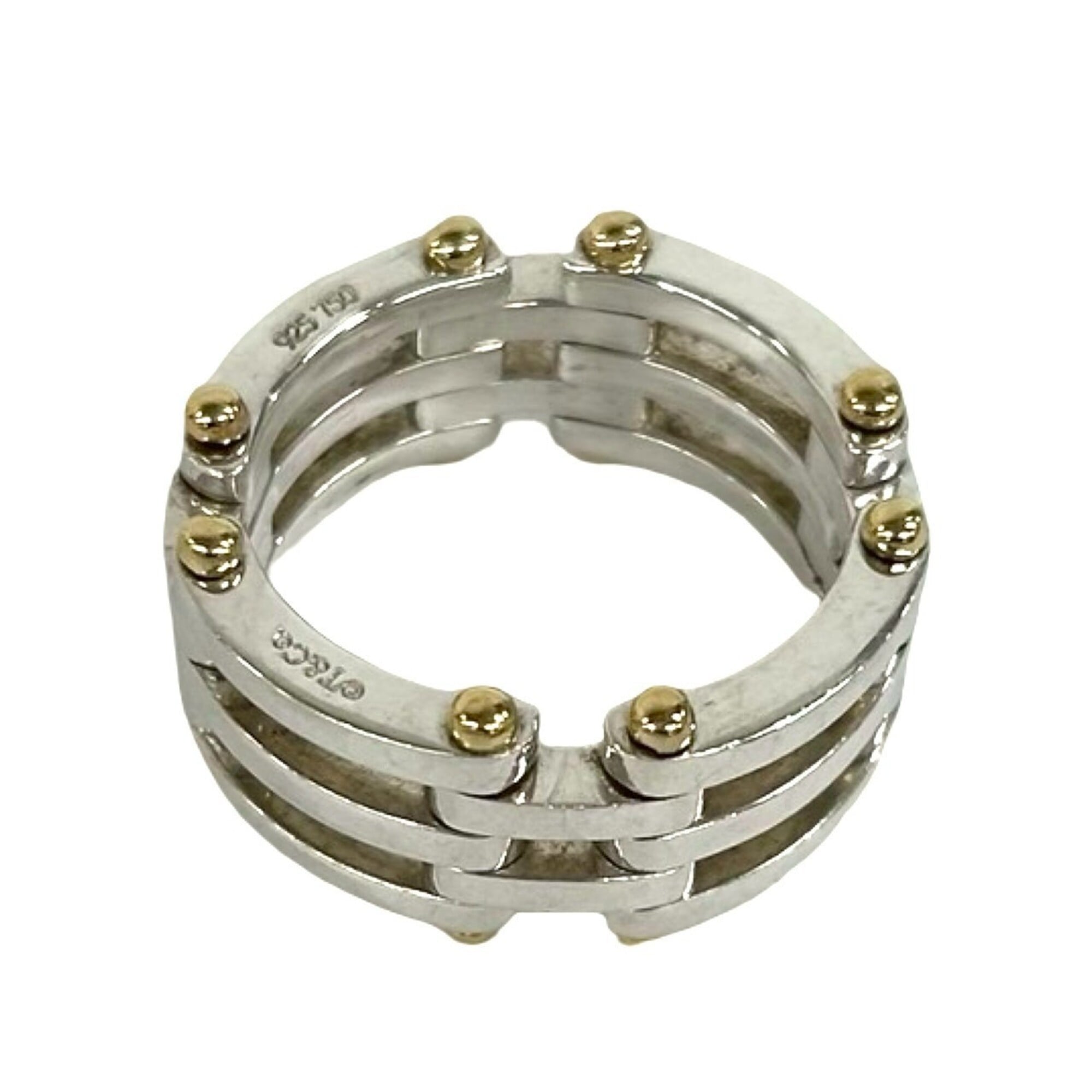 Tiffany Gold Silver Yellow Gold (18K) Silver 925 Band Ring (Pre-Owned)