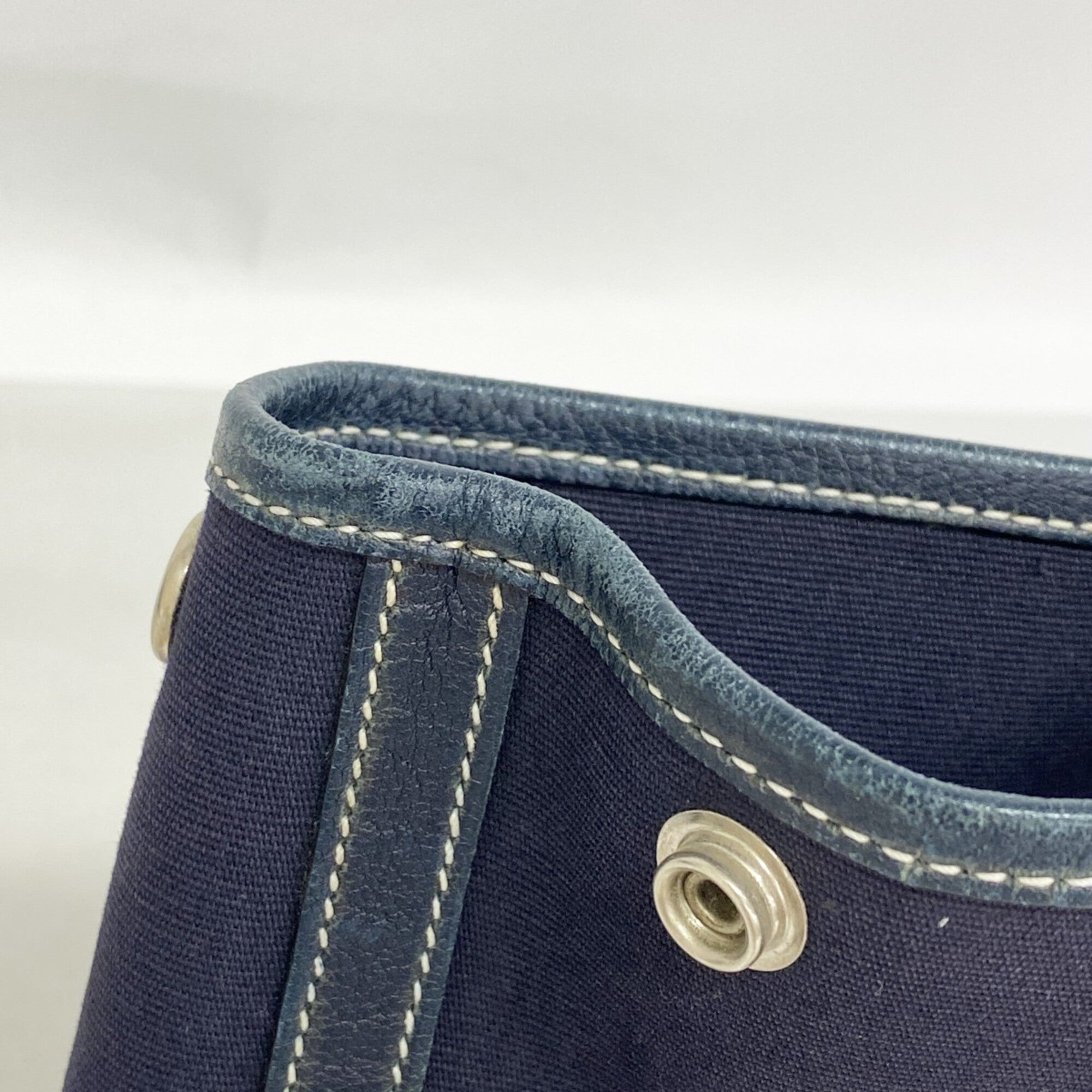 Hermes Navy Toile Officier Handbag (Pre-Owned)