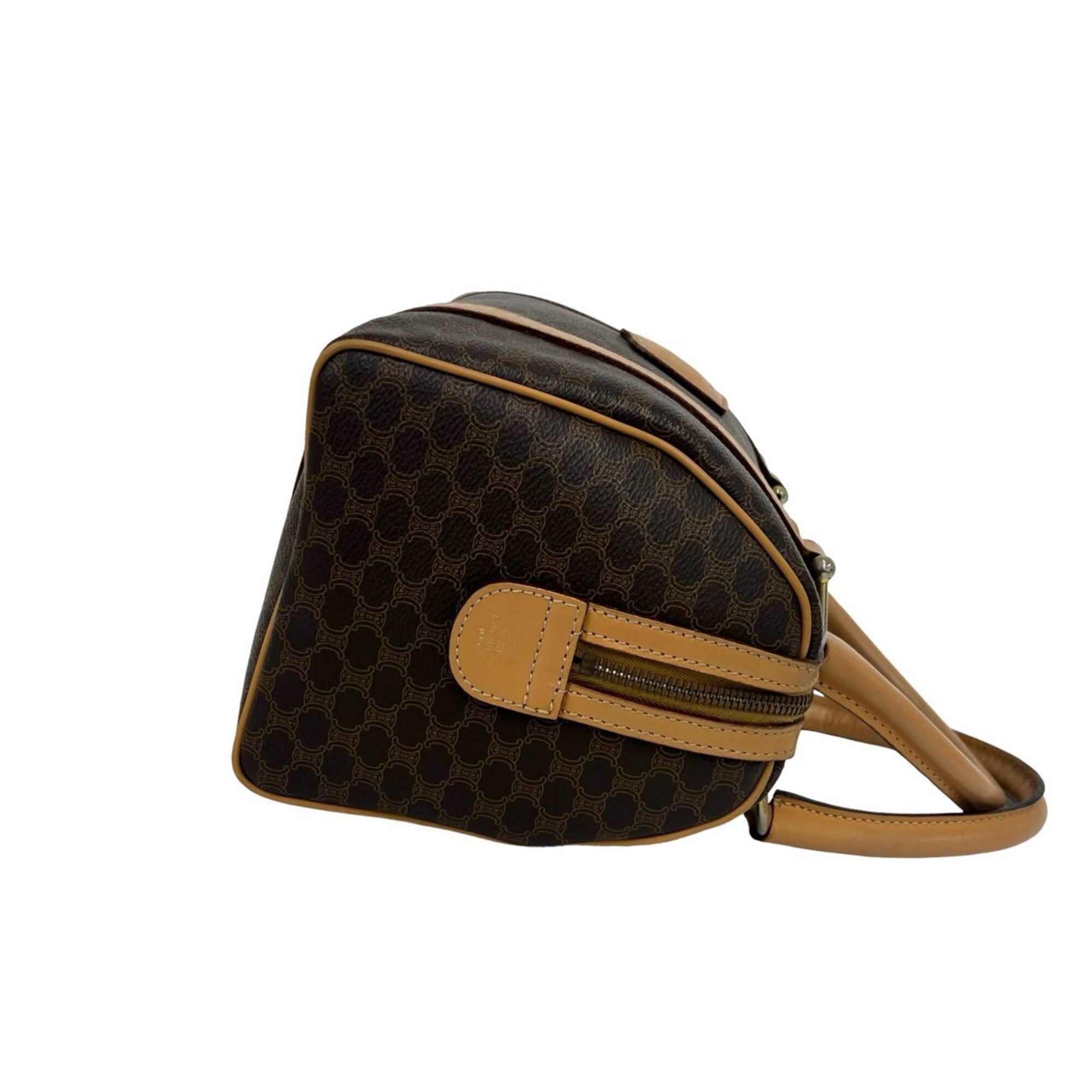 Celine Brown Leather Pvc Boston Bag Handbag (Pre-Owned)