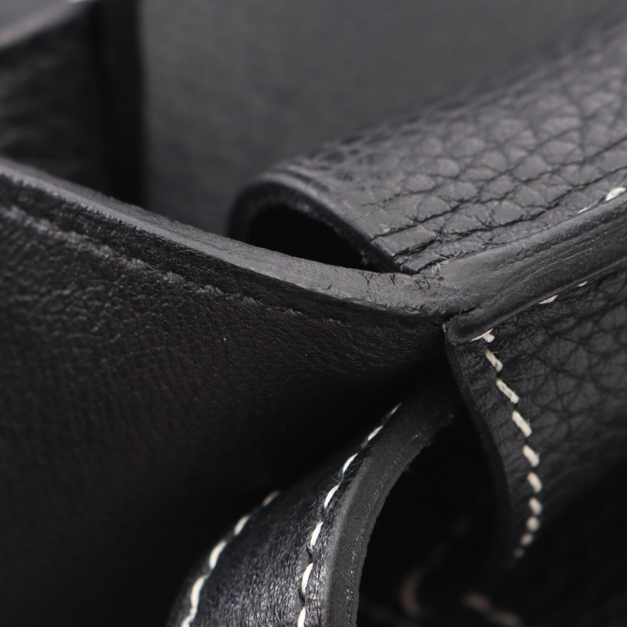 Hermes Black Taurillon Clemence Leather Handbag (Pre-Owned)