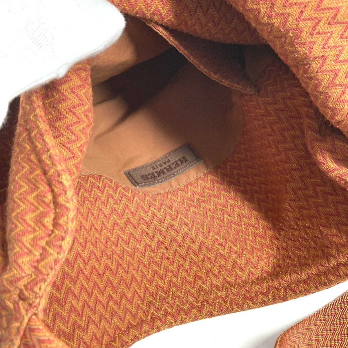Hermes Orange Canvas Shoulder Bag (Pre-Owned)