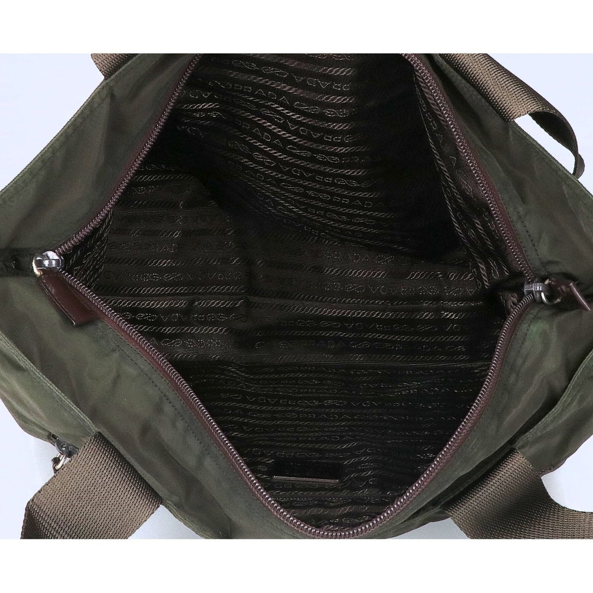 Prada Khaki Nylon Tote Bag (Pre-Owned)