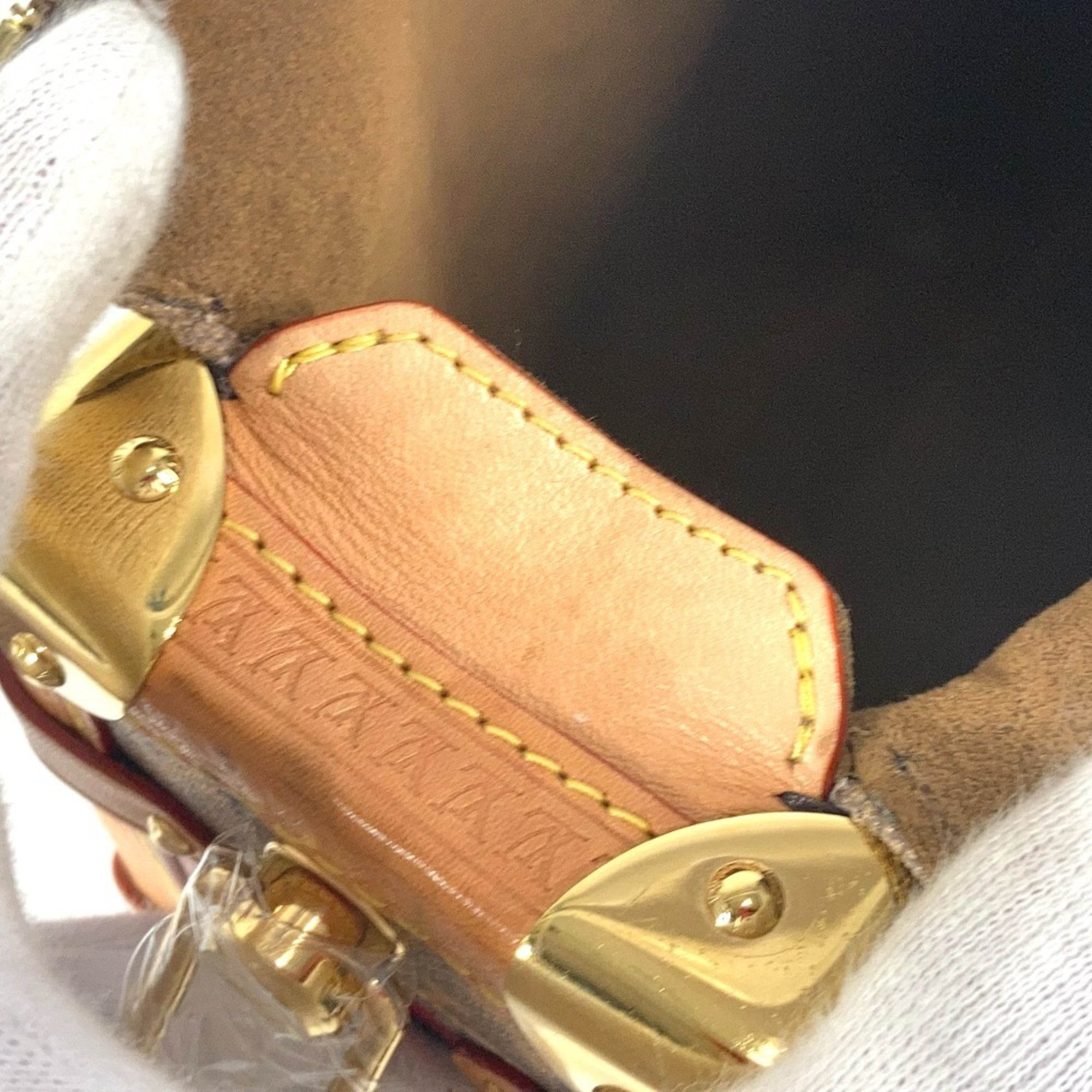 Louis Vuitton Brown Multi-Color Leather Coated Canvas Clutch Bag Handbag Shoulder Bag (Pre-Owned)