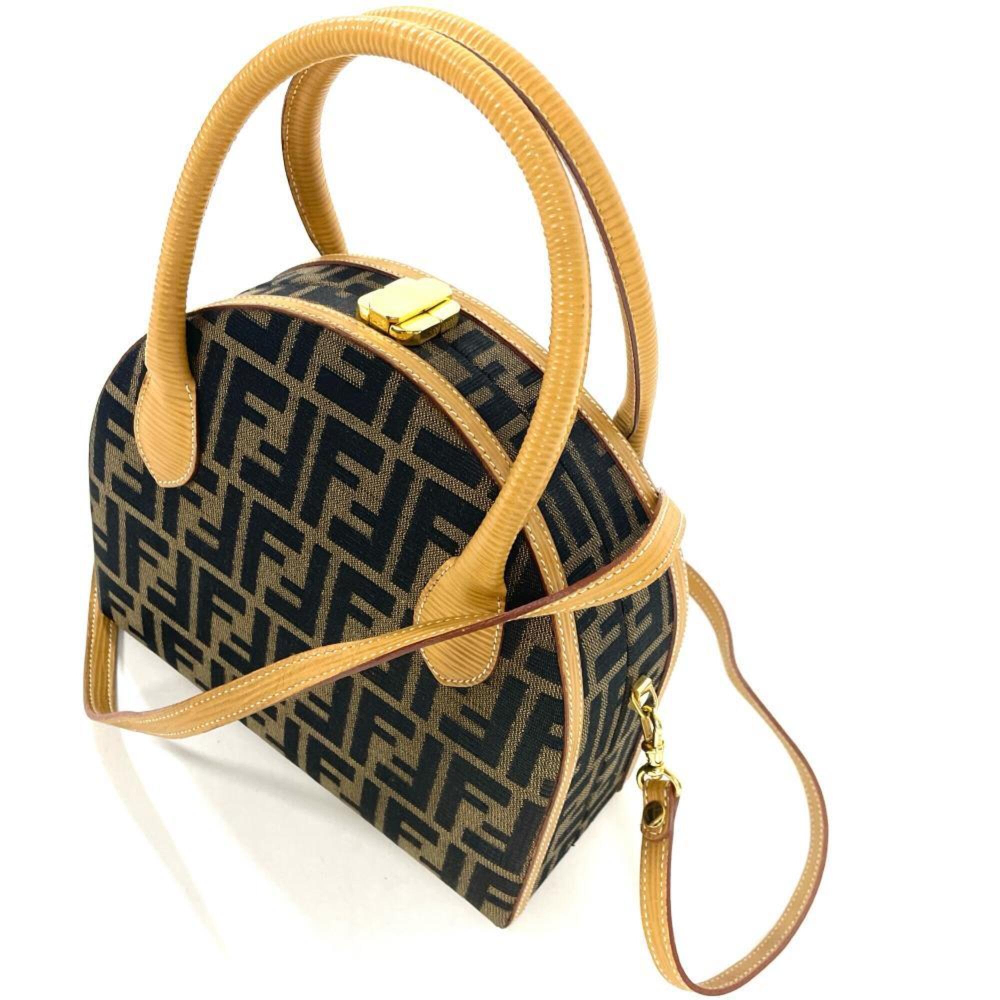 Fendi Zucca Canvas Handbag Shoulder Bag (Pre-Owned)