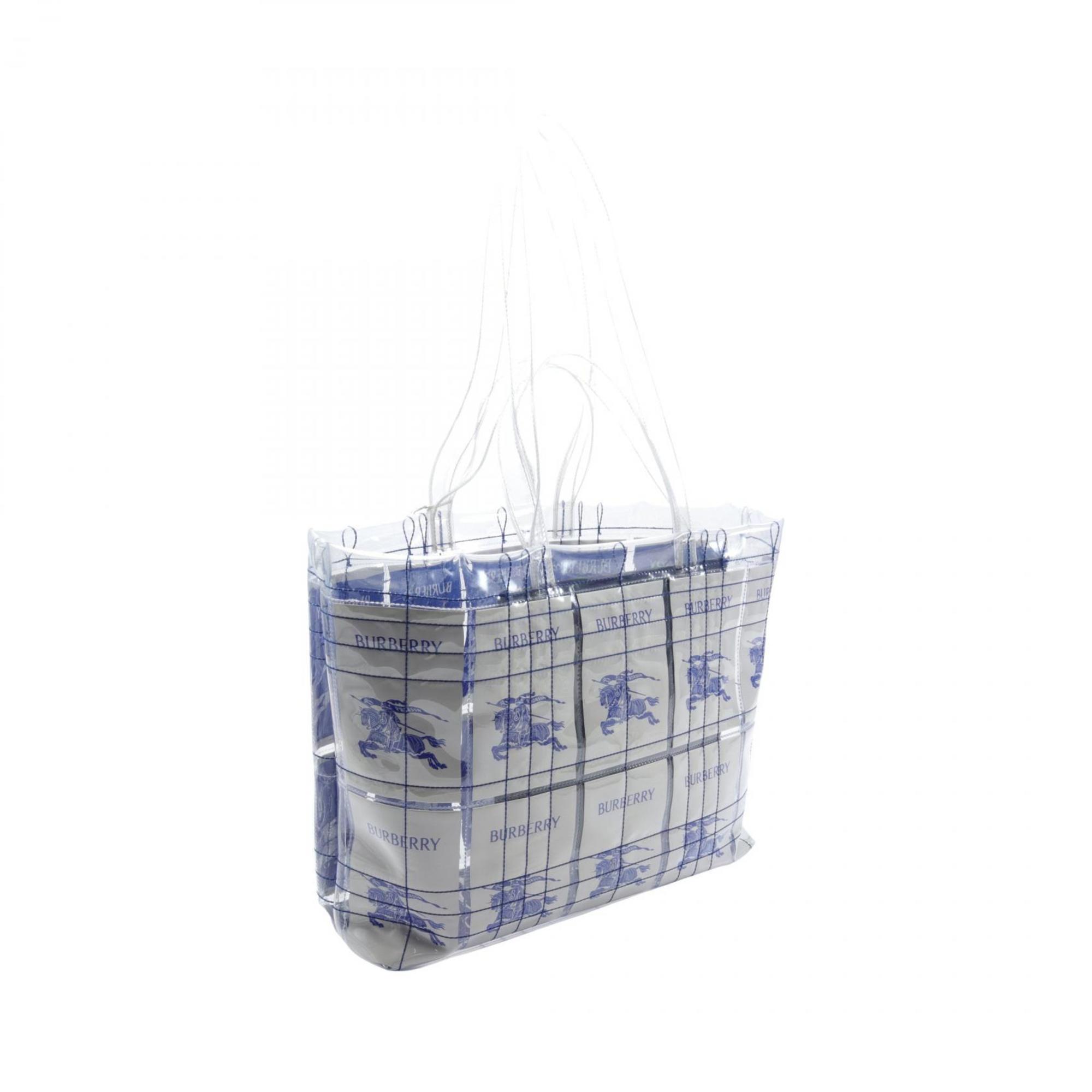 Burberry Blue Clear White Pvc Tote Bag