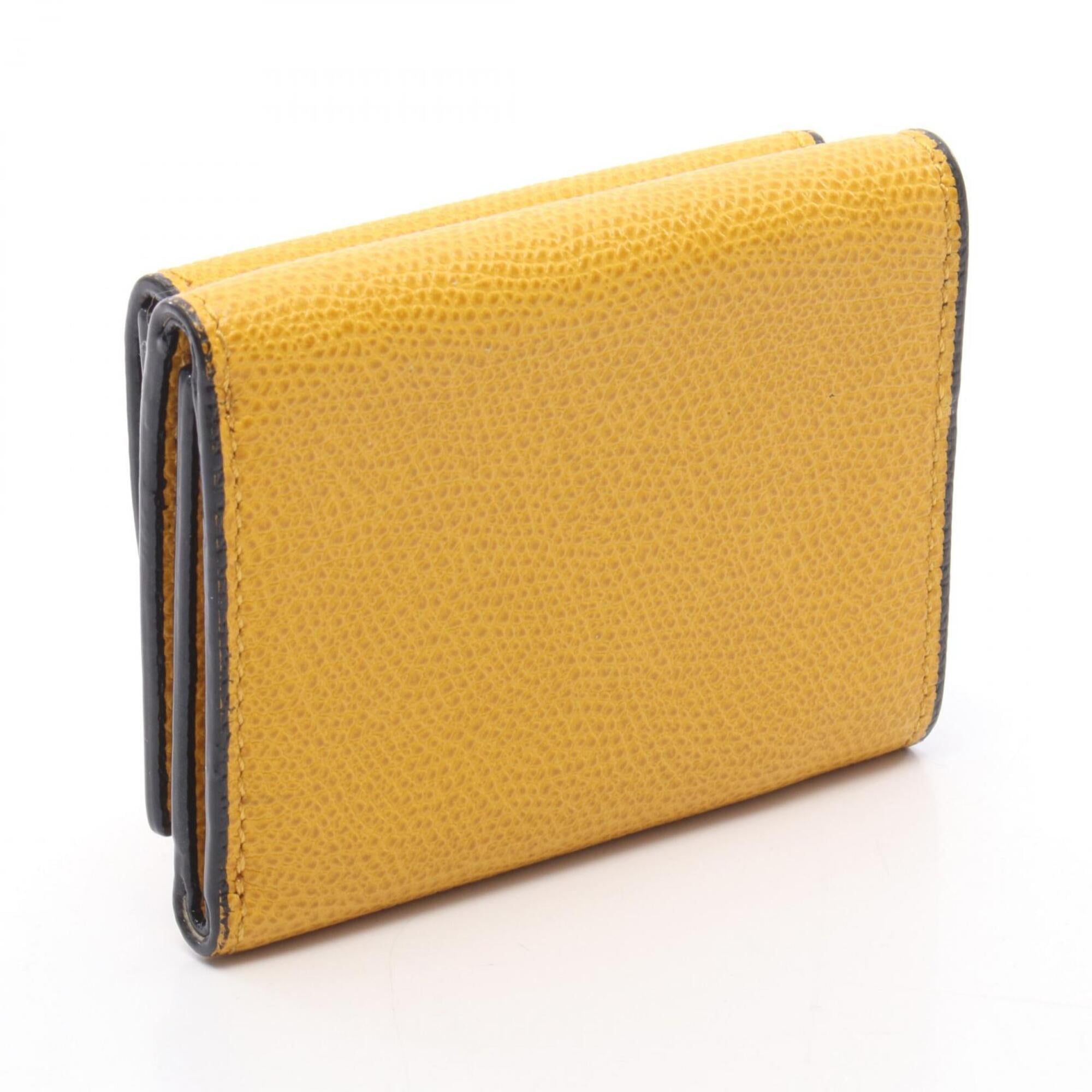 Valextra Yellow Leather Wallet (Tri-Fold) (Pre-Owned)