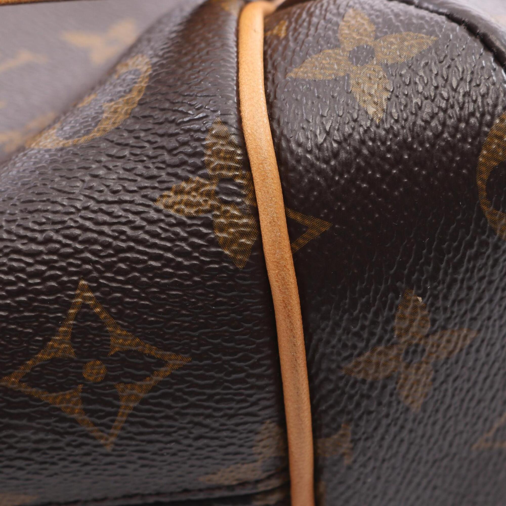 Louis Vuitton Brown Coated Canvas Leather Handbag Tote Bag (Pre-Owned)