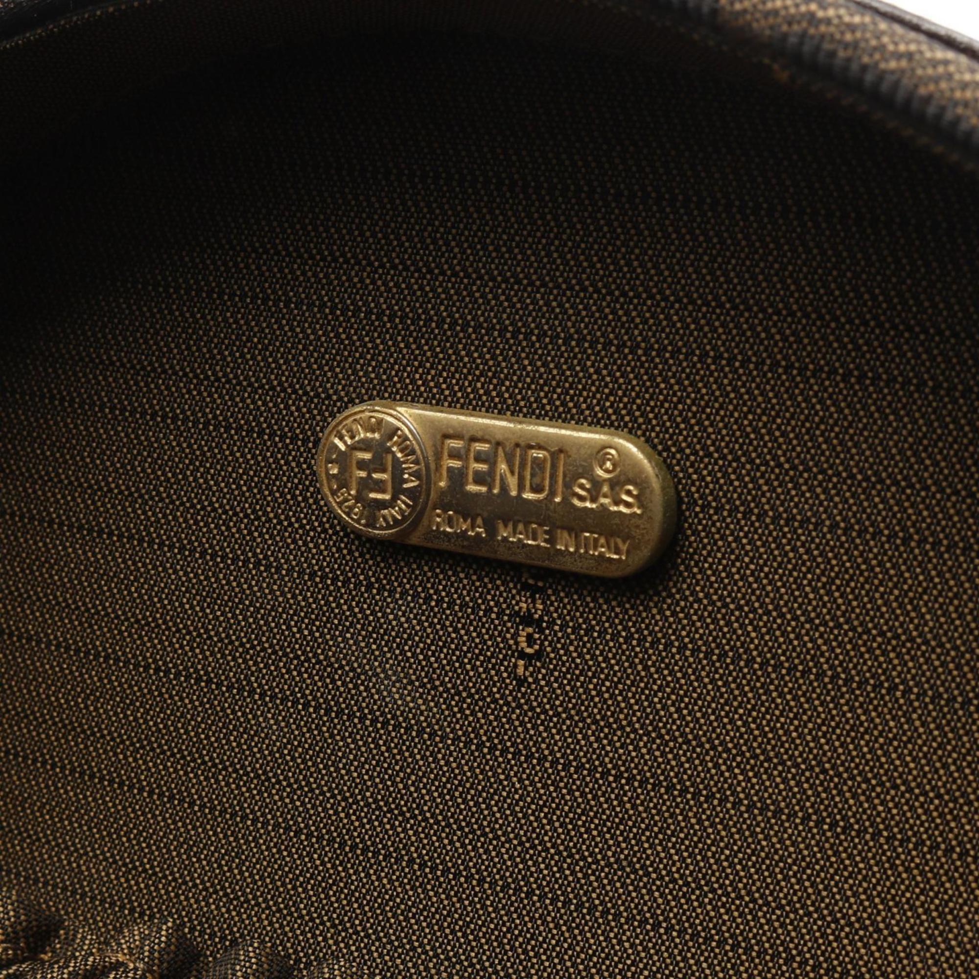 Fendi Brown Canvas Leather Handbag (Pre-Owned)