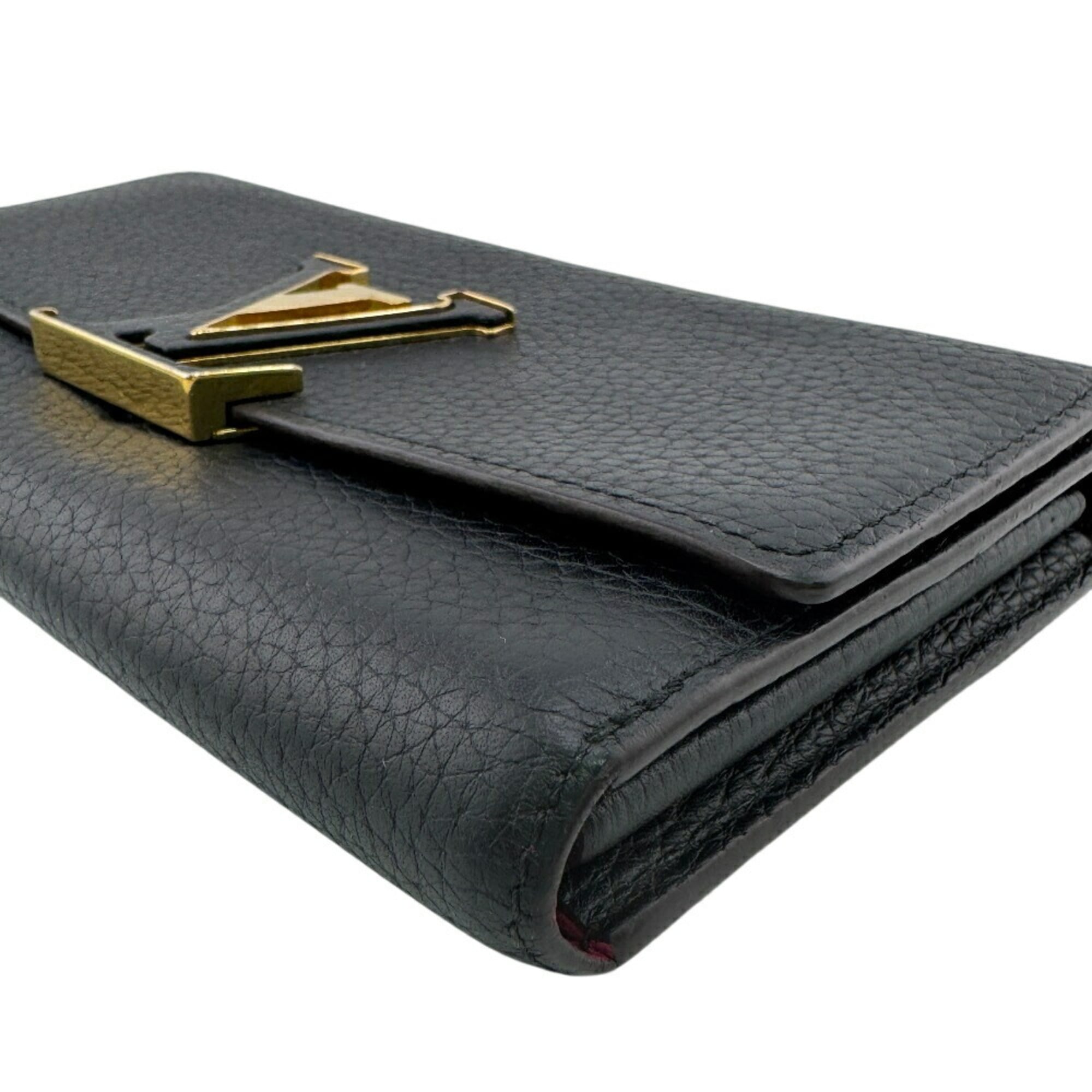 Louis Vuitton Taurillon Black Leather Long Wallet (Bi-Fold) (Pre-Owned)