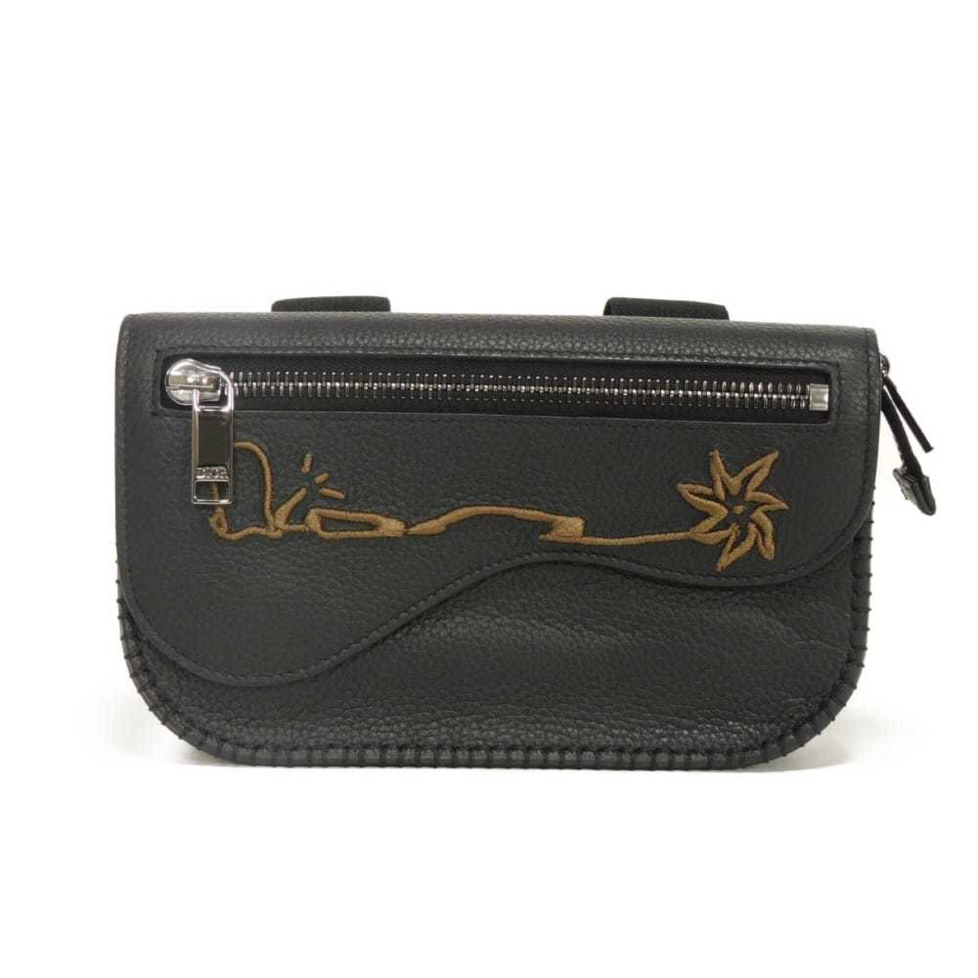 Christian Dior Black Leather Handbag Pouch (Pre-Owned)