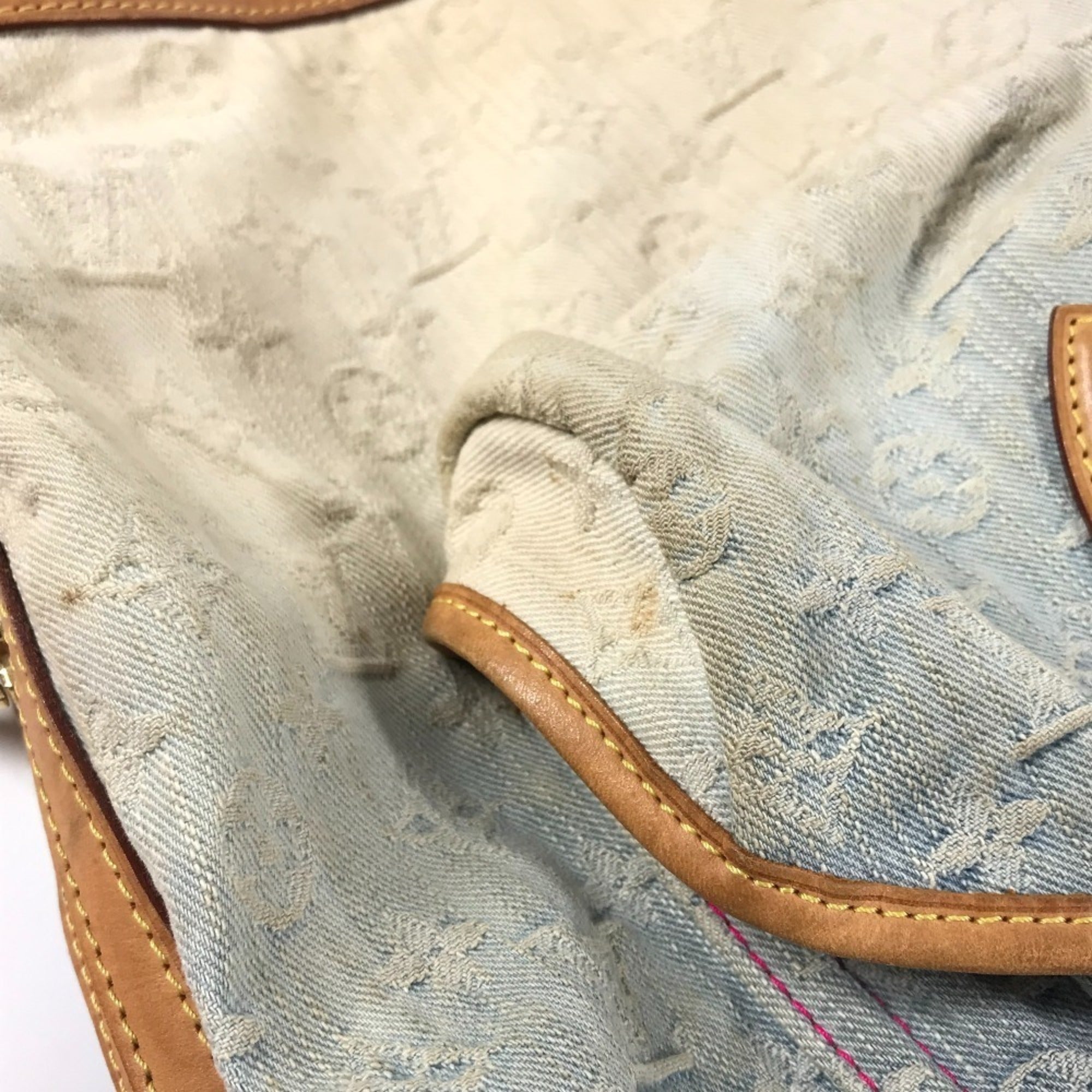 Louis Vuitton Monogram Denim Blue Pink Monogram Denim Shoulder Bag (Pre-Owned)