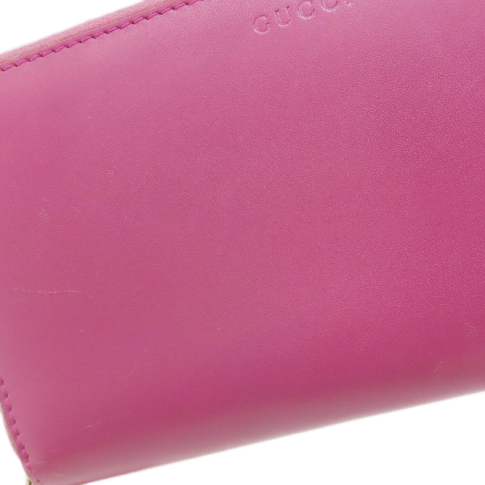 Gucci Pink Leather Long Wallet (Bi-Fold) (Pre-Owned)