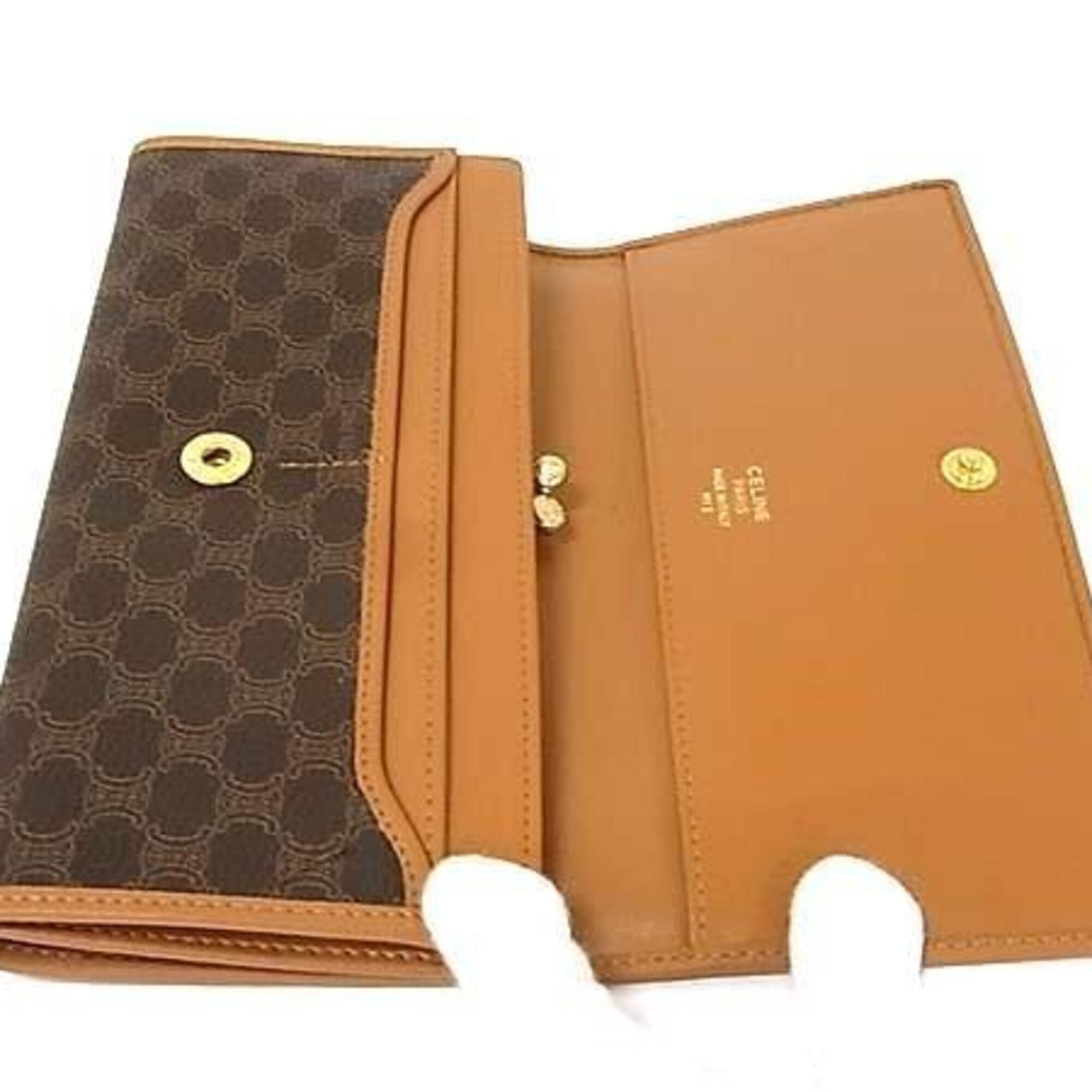 Celine Brown Pvc Leather Long Wallet (Bi-Fold) (Pre-Owned)
