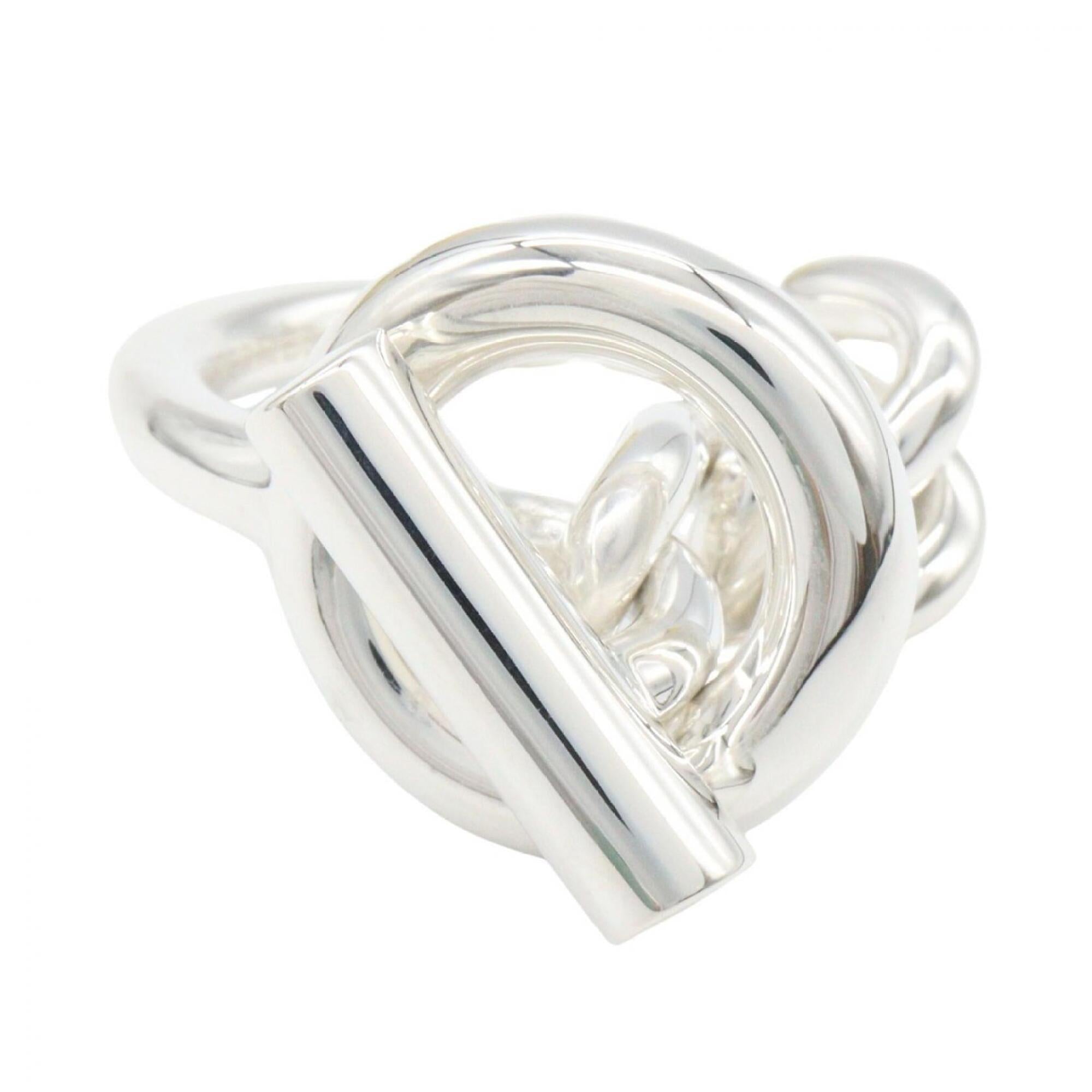Hermes Silver Silver 925 Band Ring (Pre-Owned)