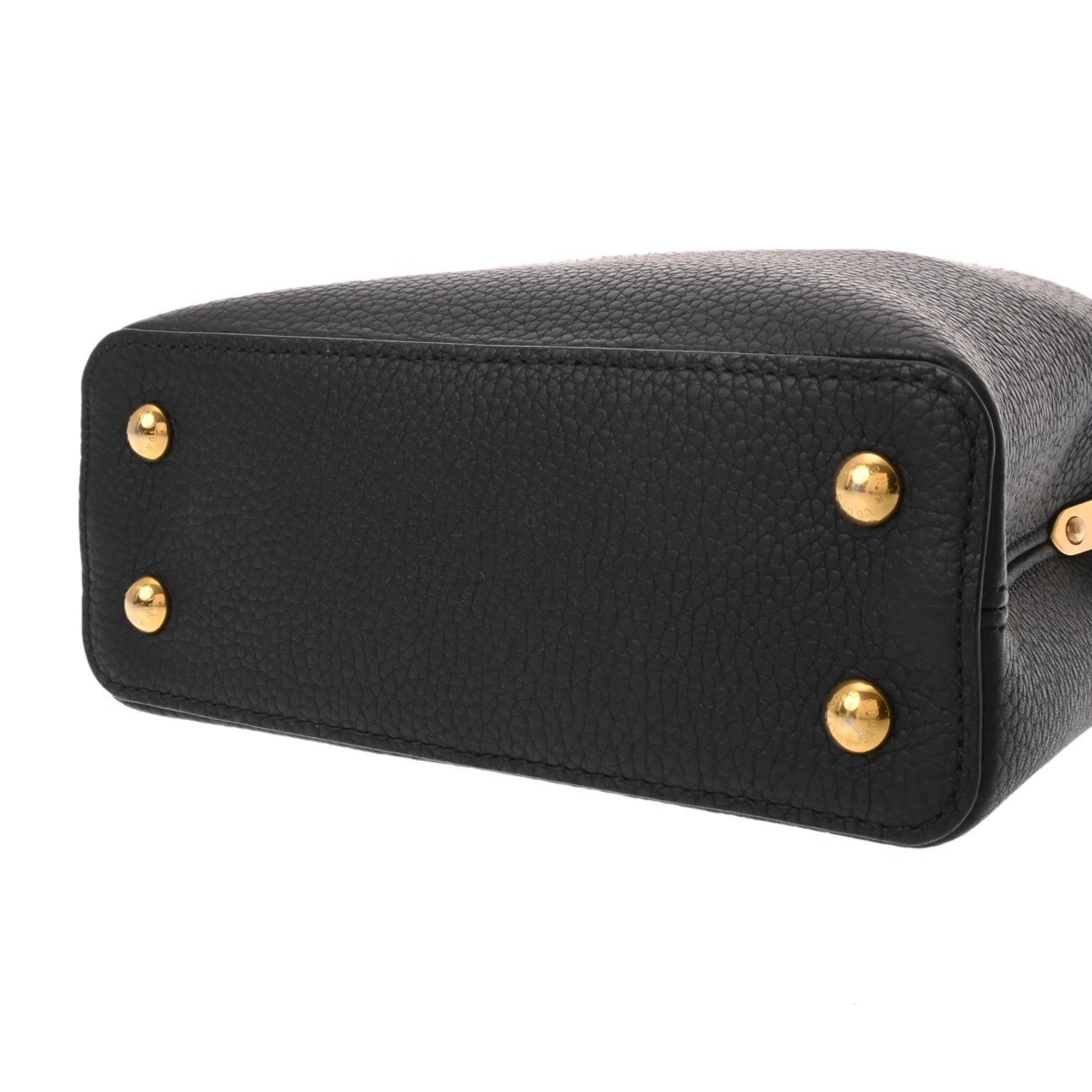 Louis Vuitton Noir Leather Handbag (Pre-Owned)